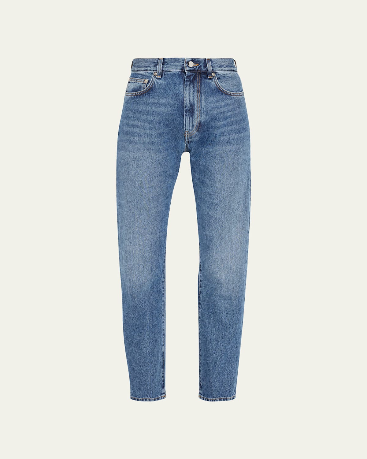 Loulou De Saison Wular Straight-leg Ankle Denim Pants In Blue