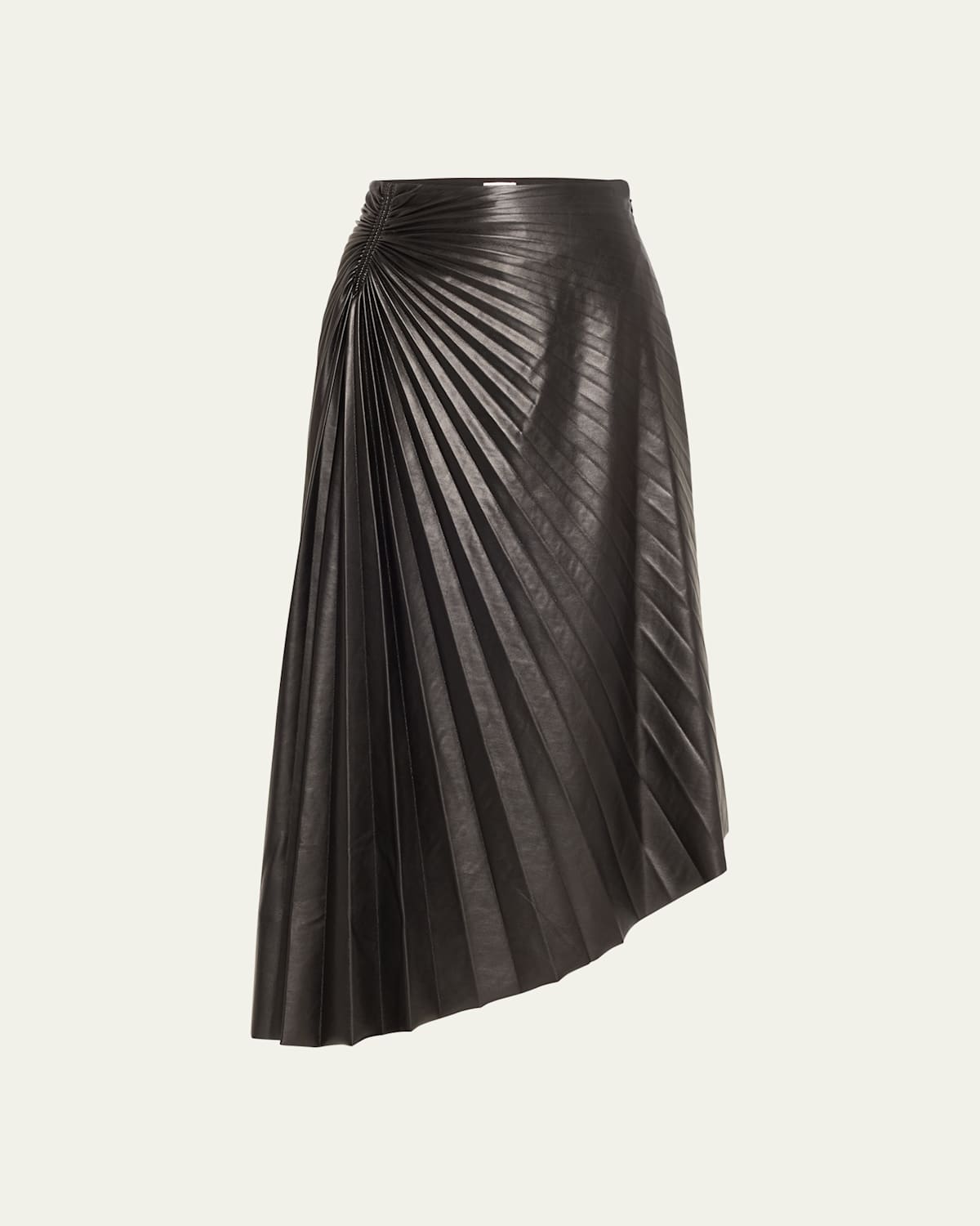 A.l.c Tracy Pleated Vegan Leather Skirt In Black