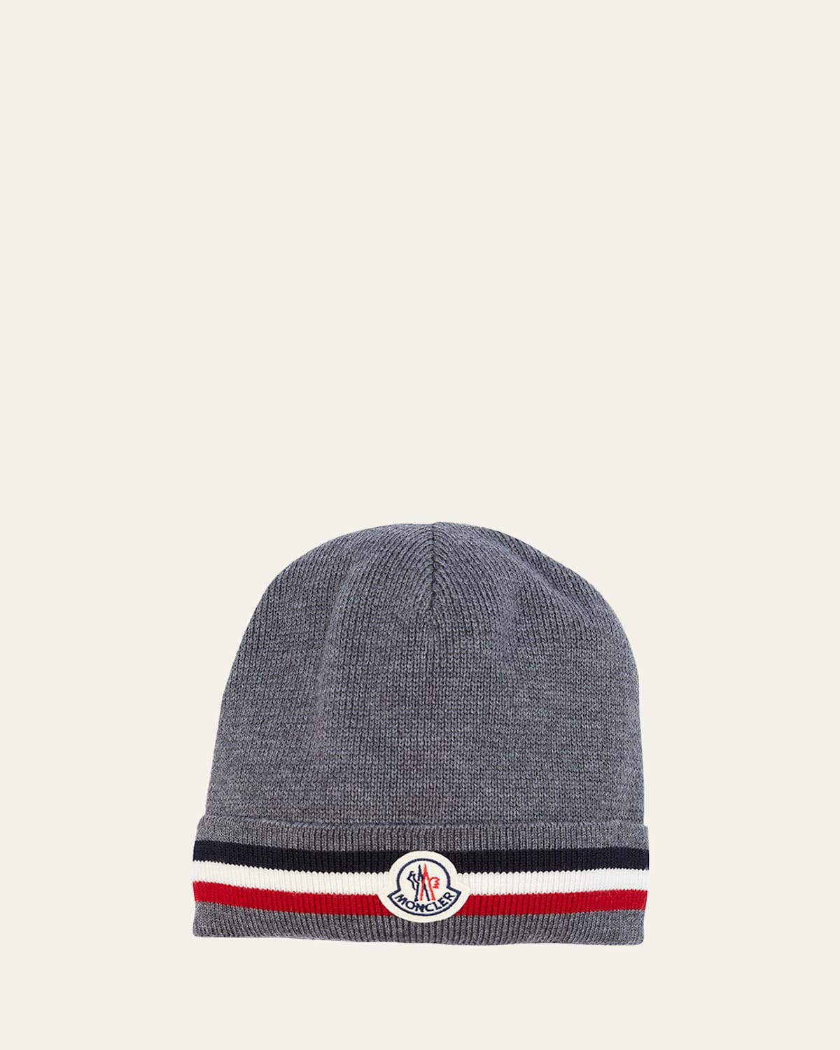 Moncler Men's Tricolor Logo Beanie | Thumbnail 4 Moncler Men's Tricolor Logo Beanie | Thumbnail 4
