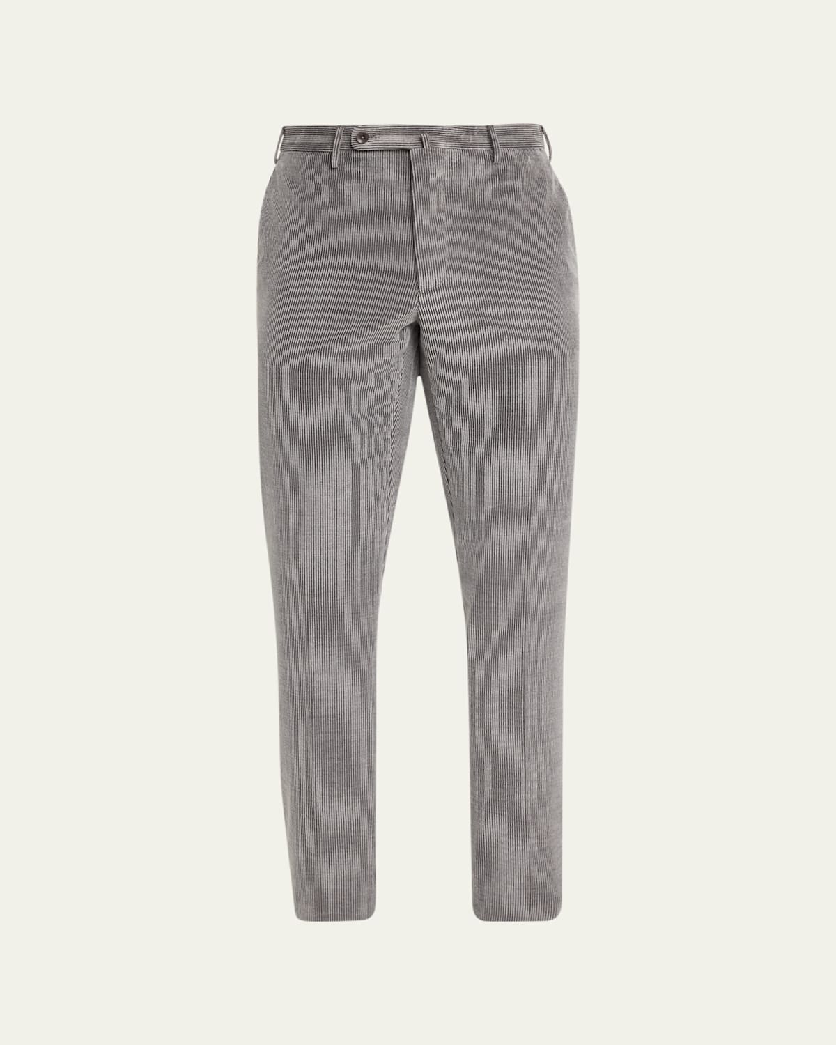 Incotex Men's Cashco Corduroy Trousers In Grigio Medio