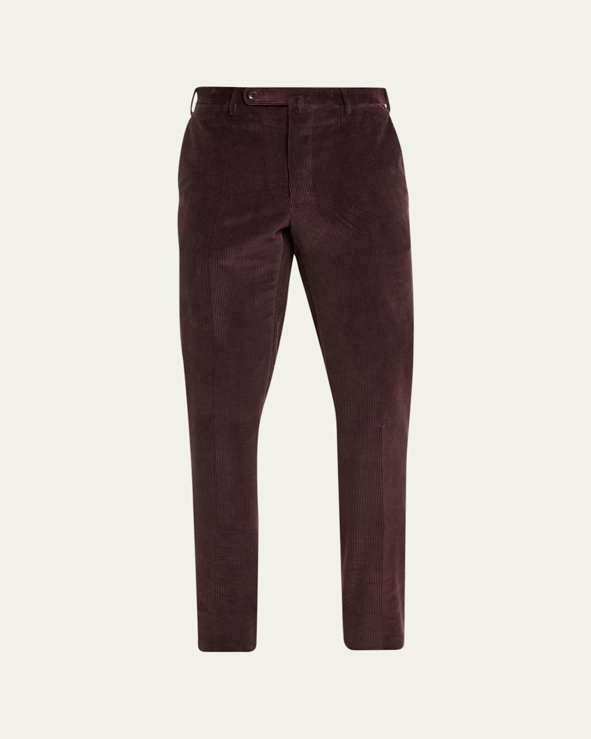 Incotex Tapered Corduroy Cotton Trousers In Rosso Bordeaux