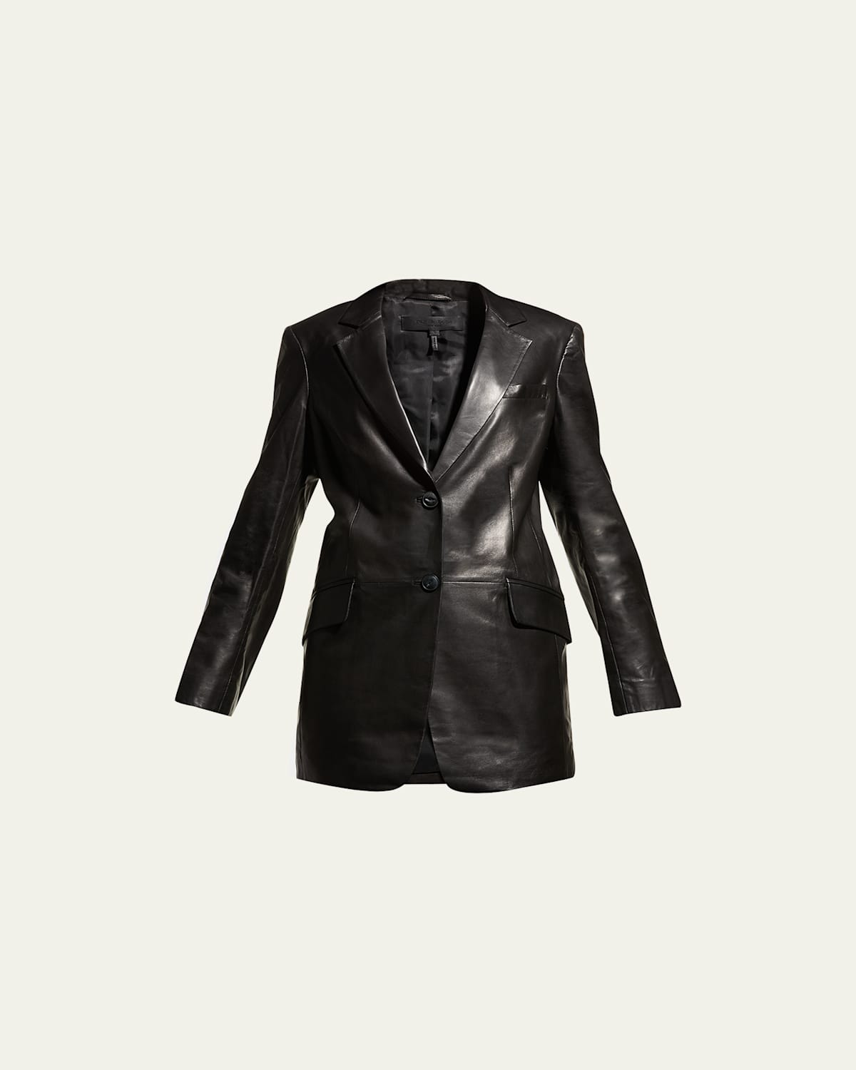Charles Lambskin Leather Blazer
