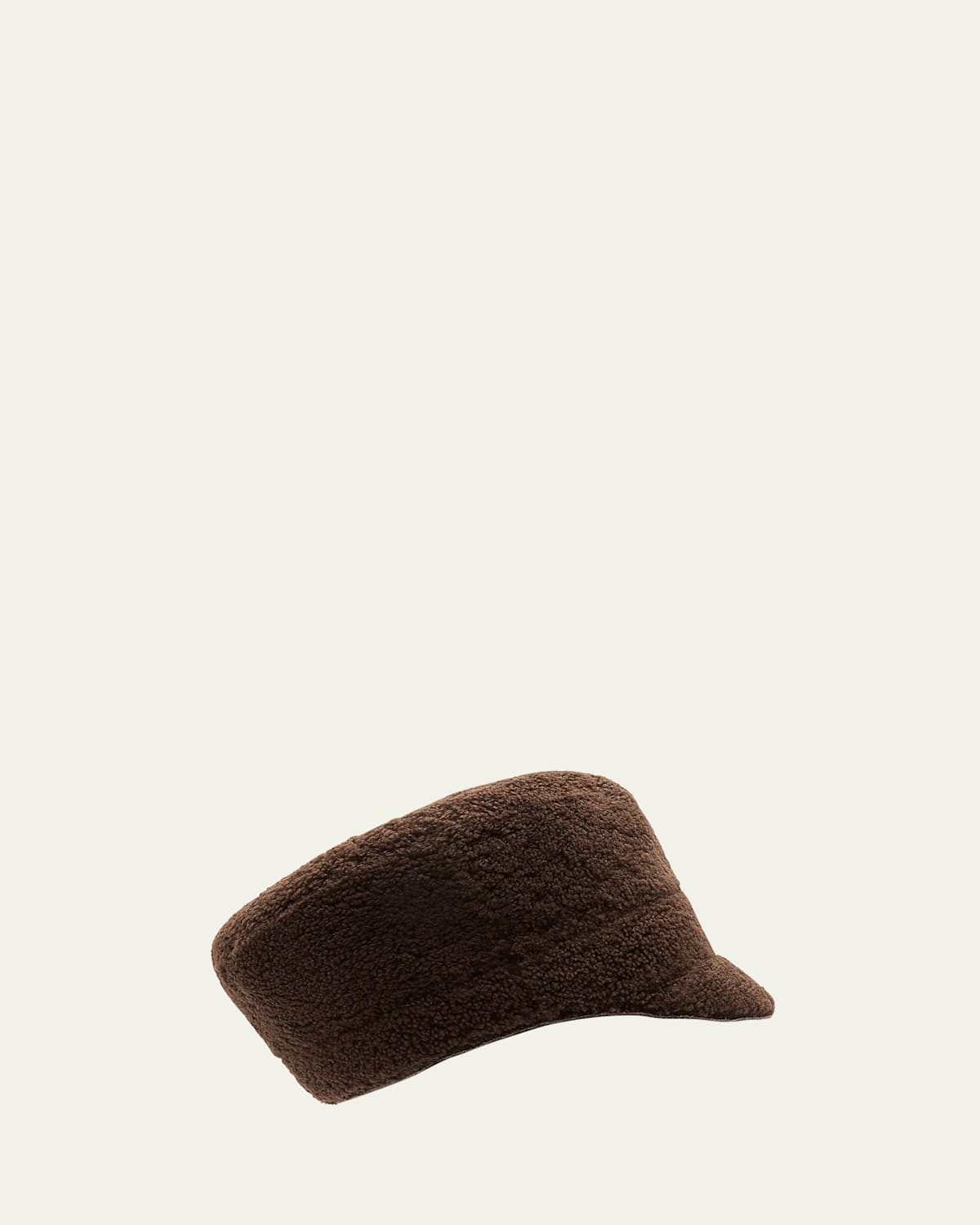 Curly Merino Shearling & Leather Cap