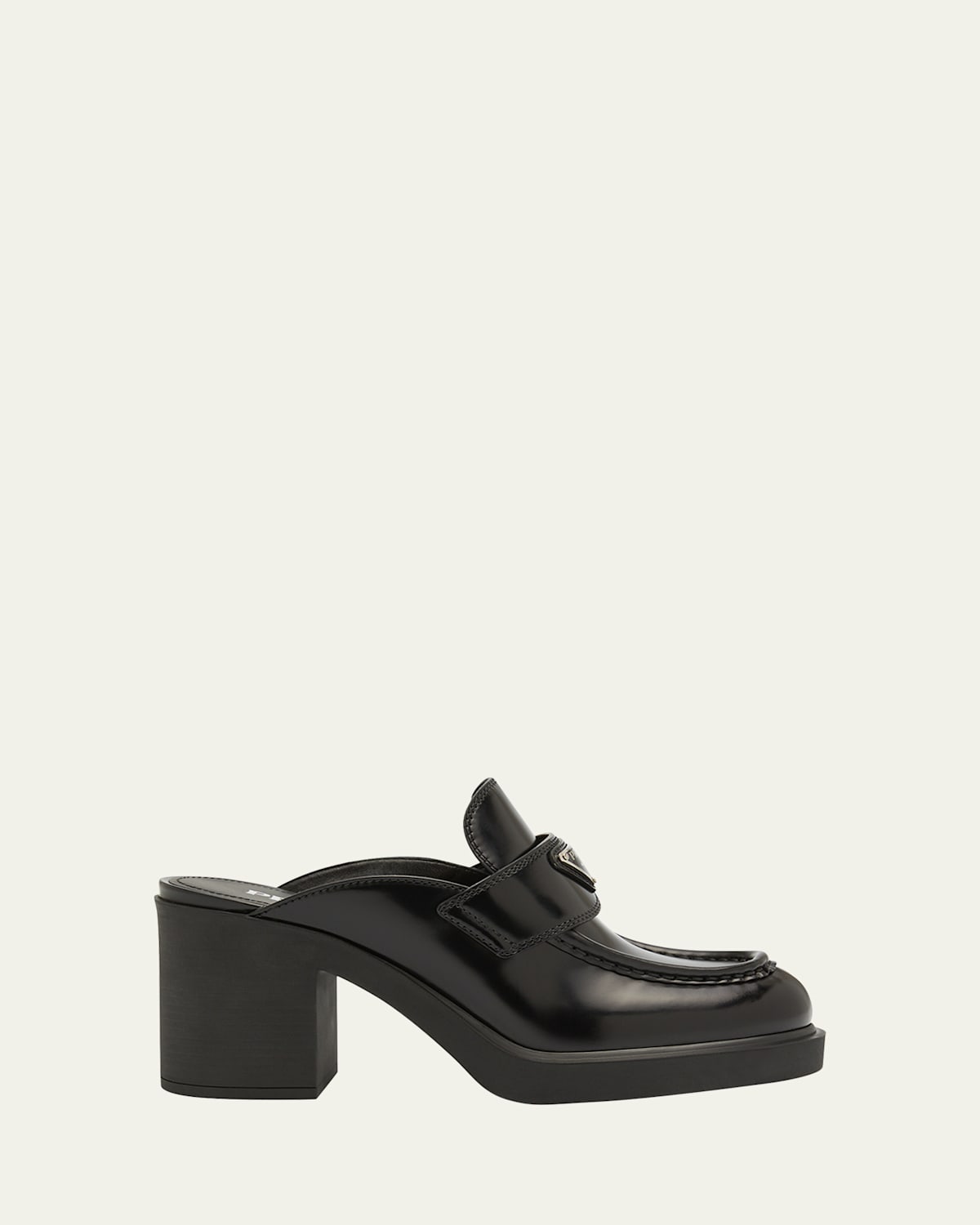 Prada Chocolate Flow Heeled Loafer Mules Smart Closet