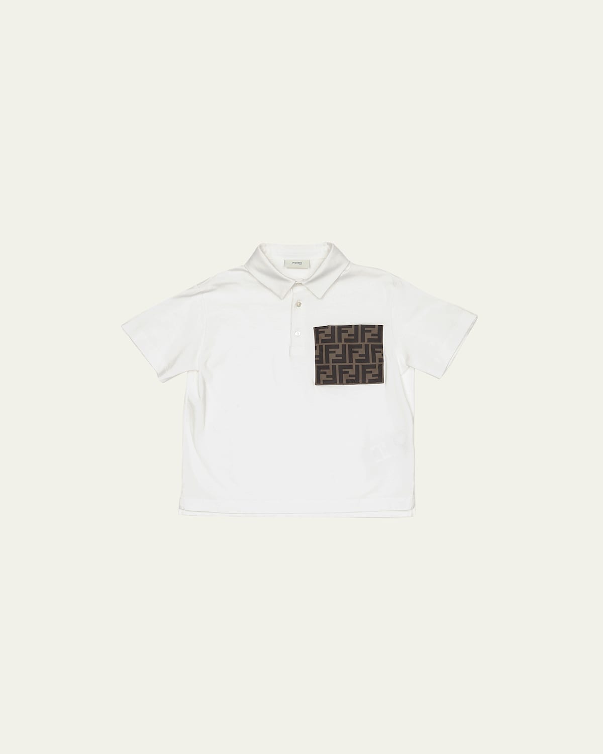 Fendi White Cotton Jersey Polo In White
