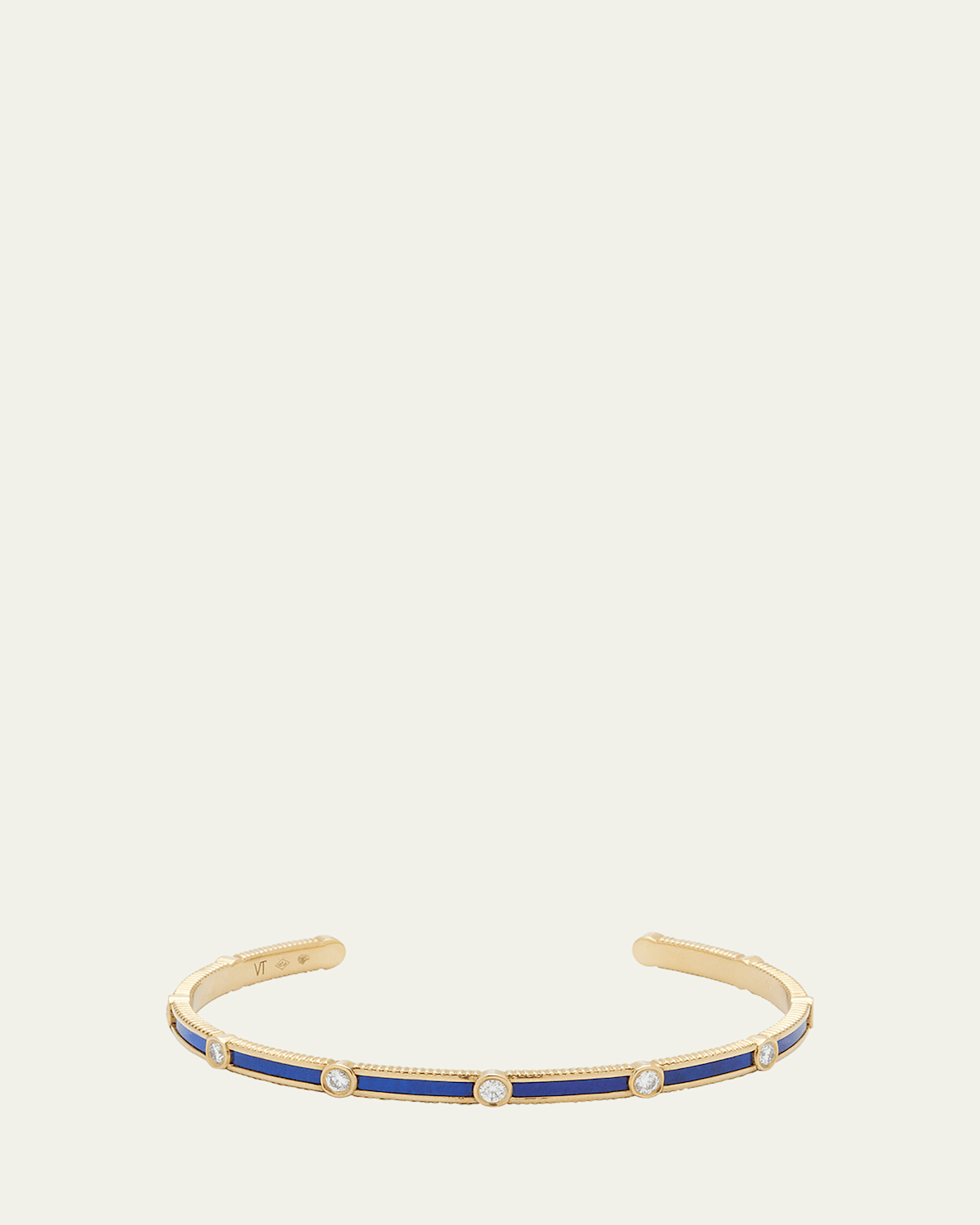 Rayon Bangle in Lapis Lazuli, 18K Yellow Gold and Diamonds