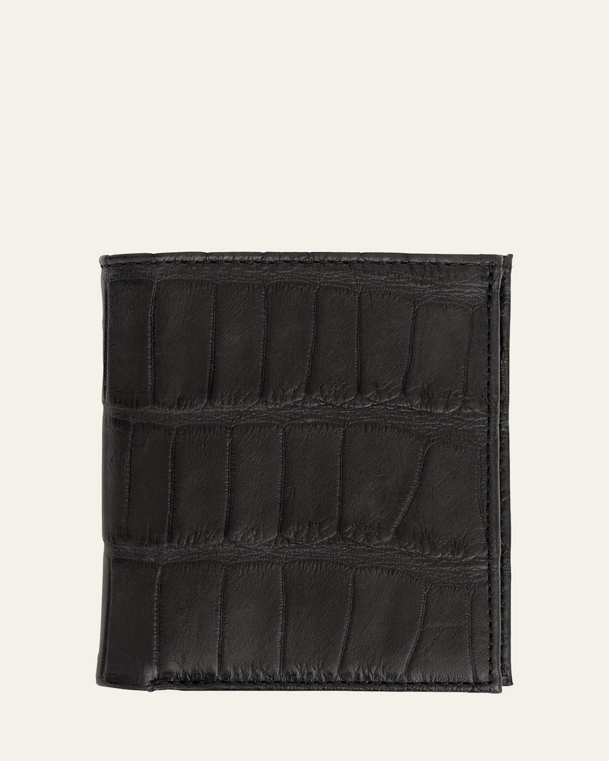 Men's Matte Alligator Leather Bifold Wallet w/ ID Window