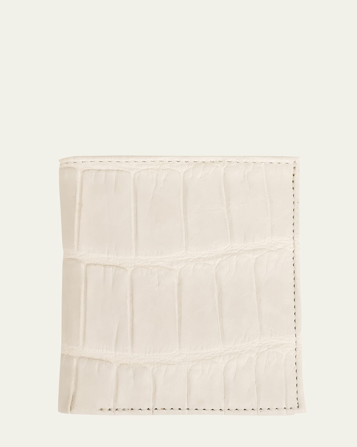 Men's Matte Alligator Leather Bifold Wallet w/ ID Window