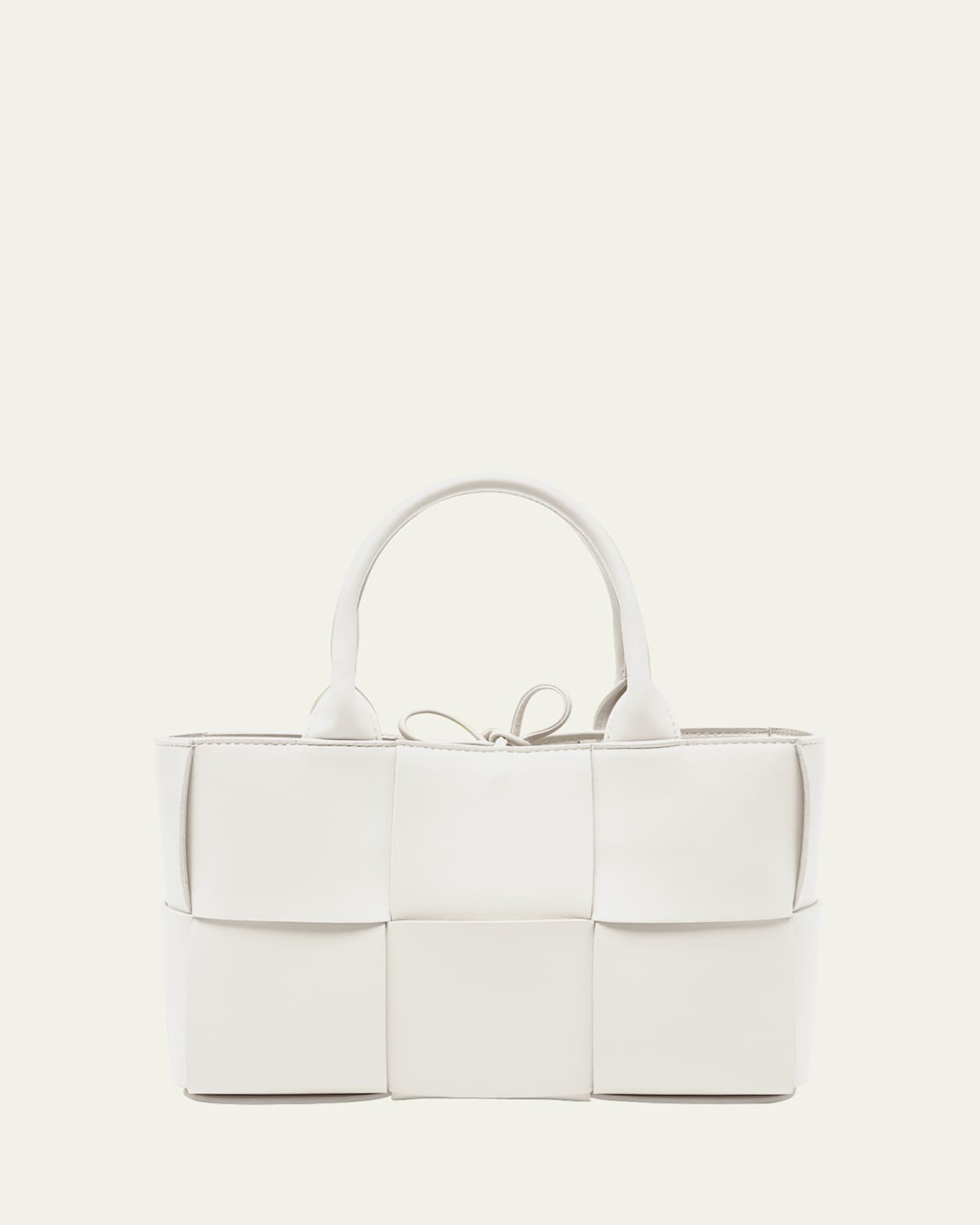 Shop Bottega Veneta Mini Arco Tote Bag In White-gold