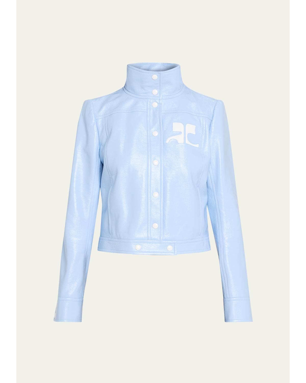 Textured Vinyl Crop Jacket