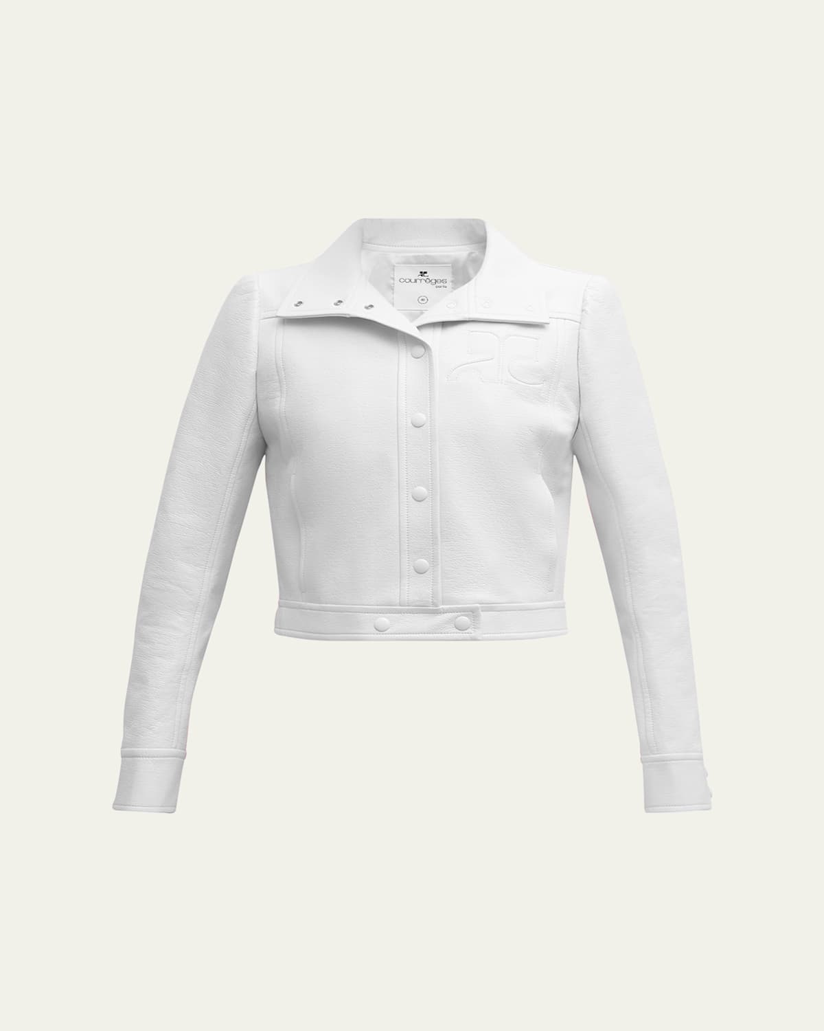 COURRÈGES TEXTURED VINYL CROP JACKET 