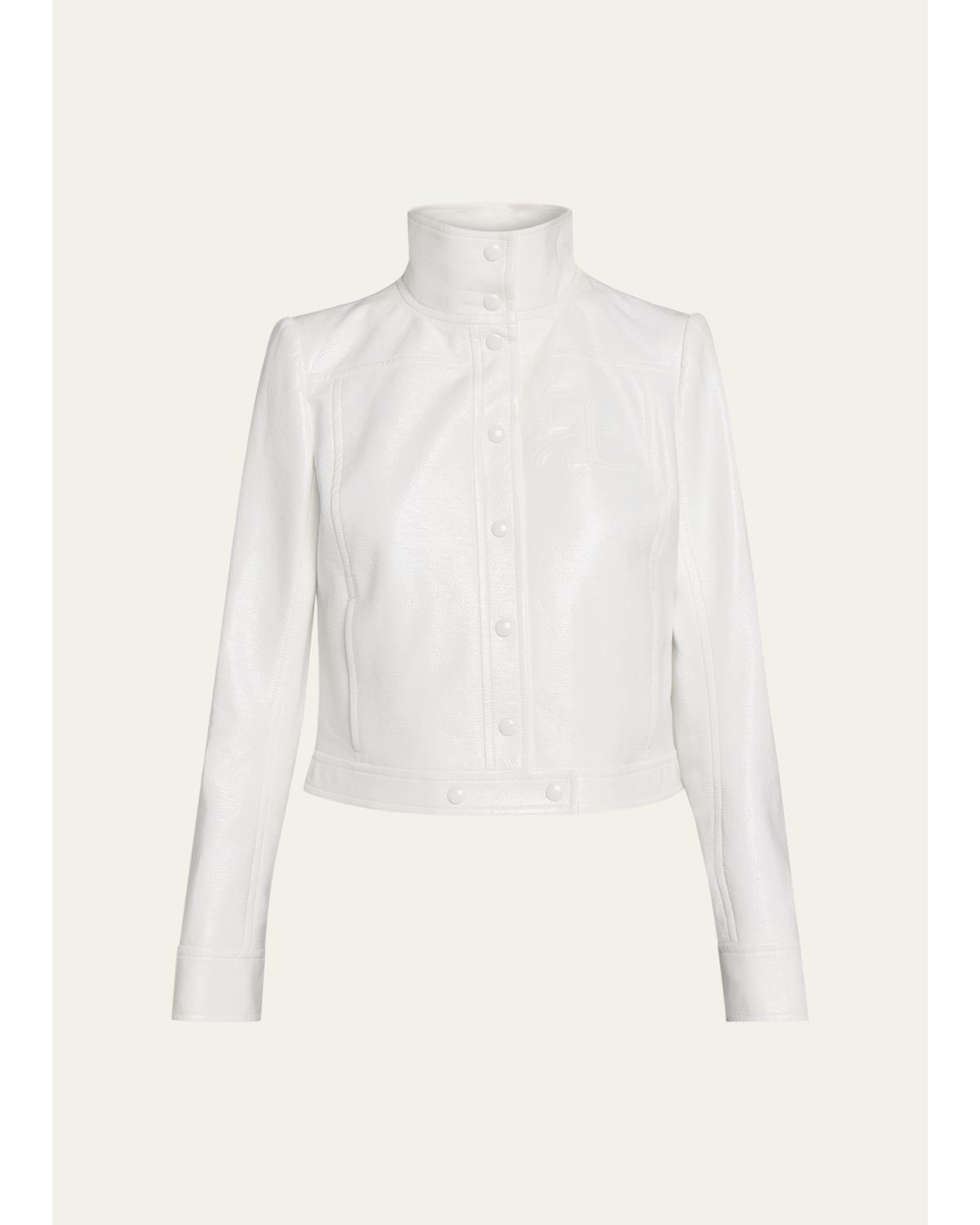 Textured Vinyl Crop Jacket