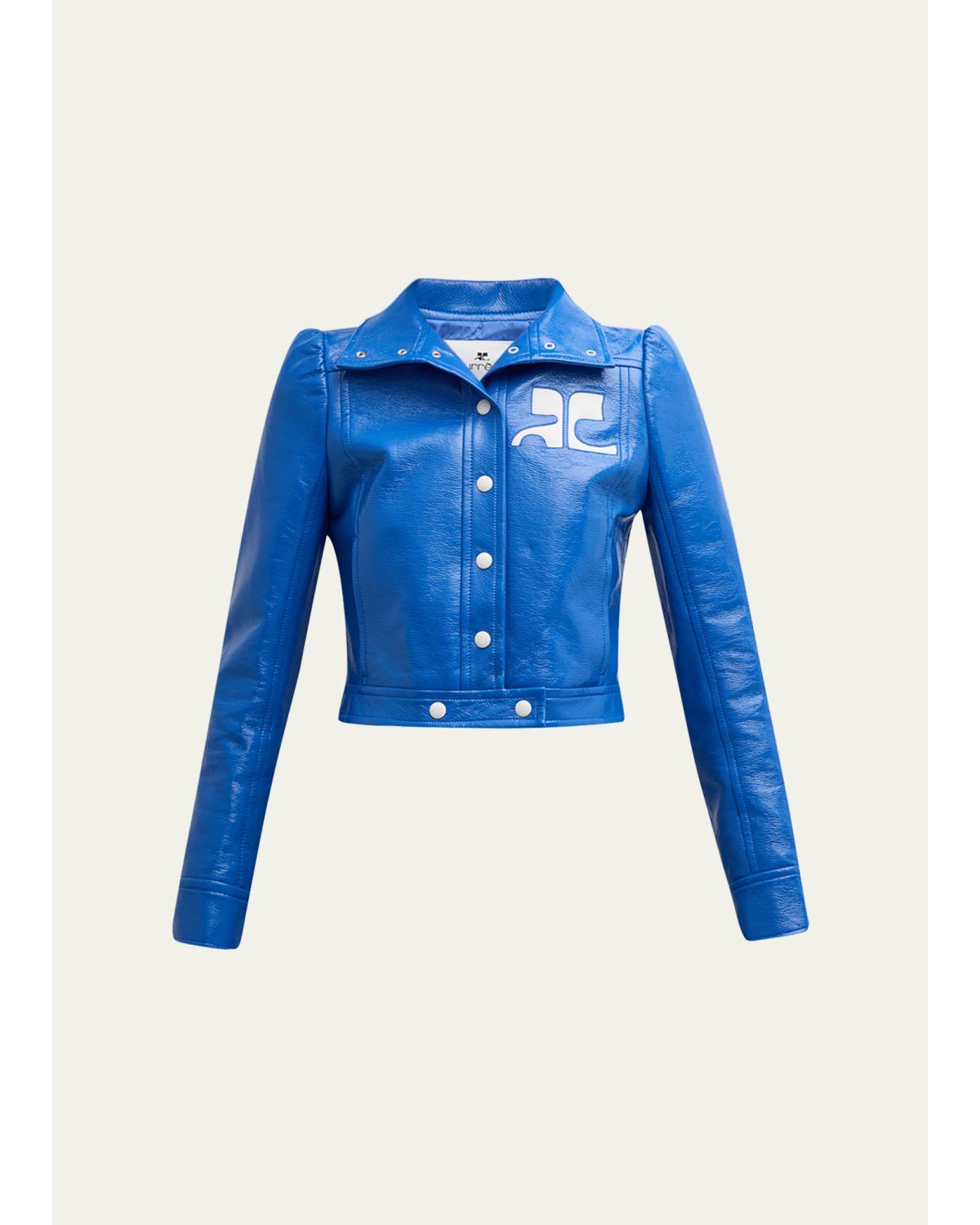 Textured Vinyl Crop Jacket