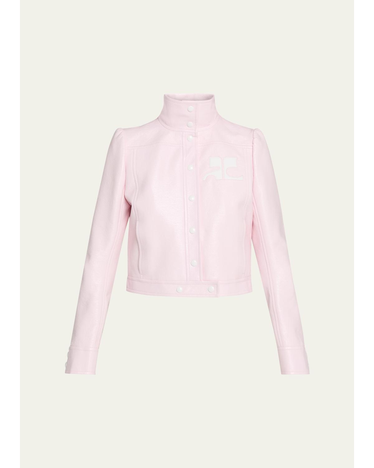 Textured Vinyl Crop Jacket