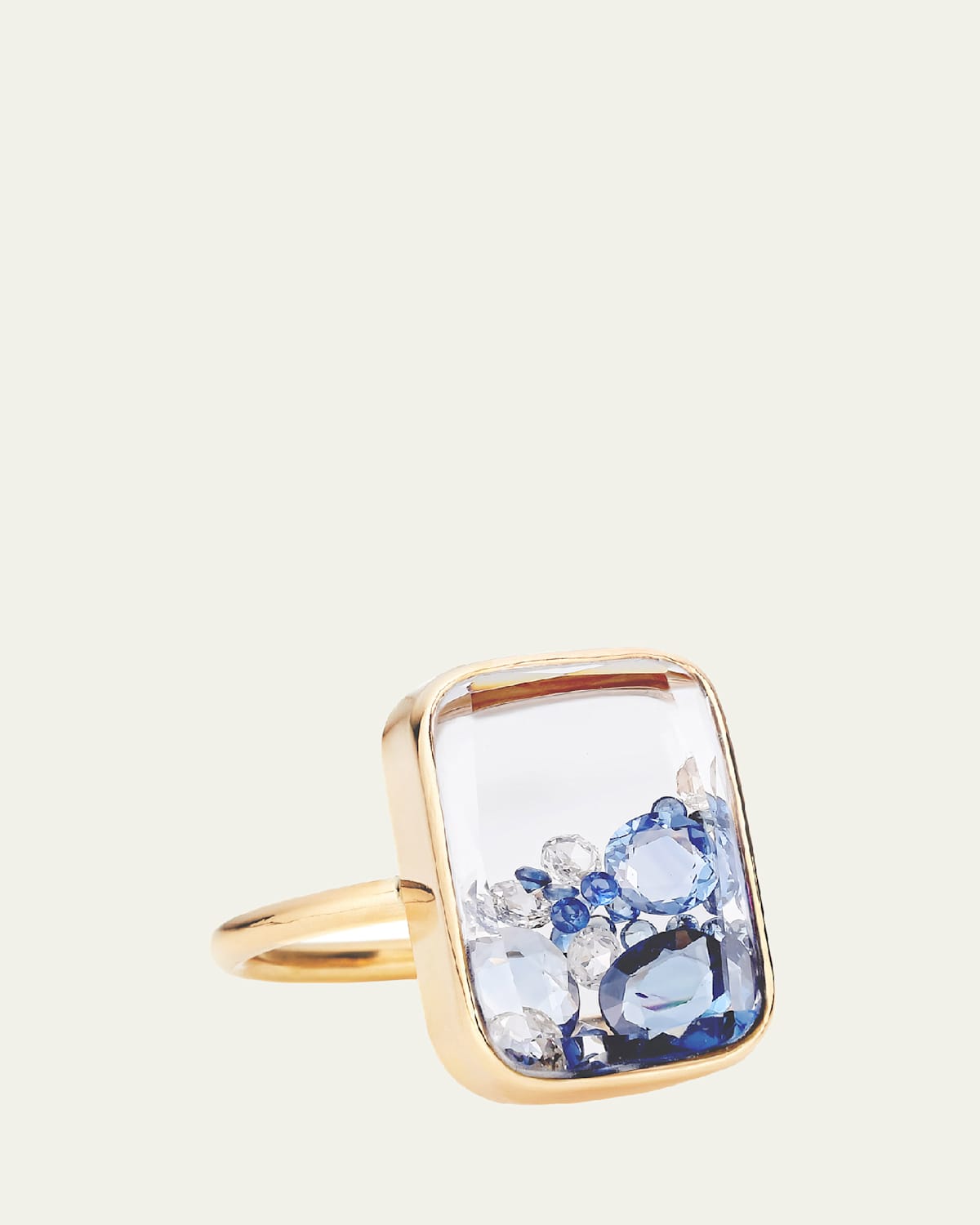 Ten Fourteen Kaleidoscope Shaker Ring with Diamonds and Sapphires