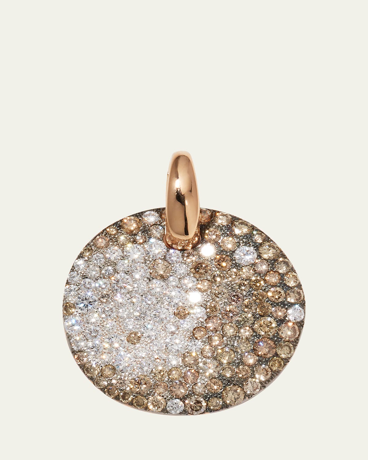 18k Rose Gold Sabbia Pendant With White and Brown Diamonds