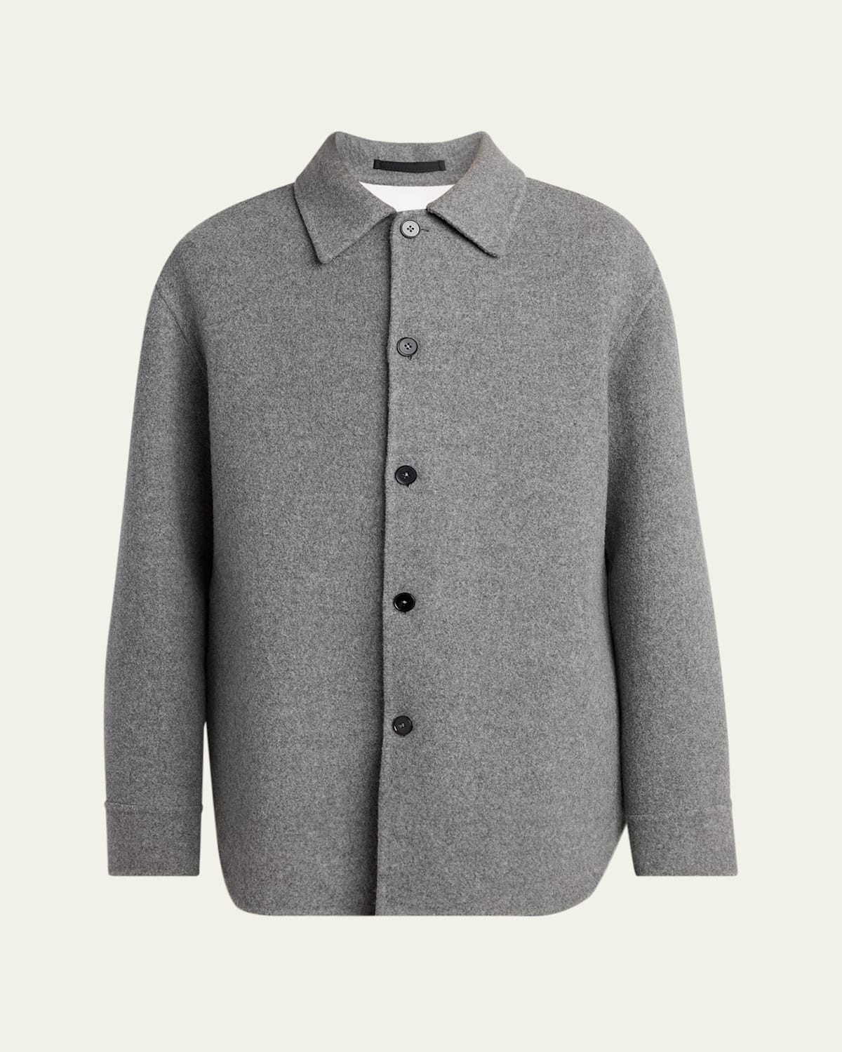 Men's Solid Wool Shirt Jacket