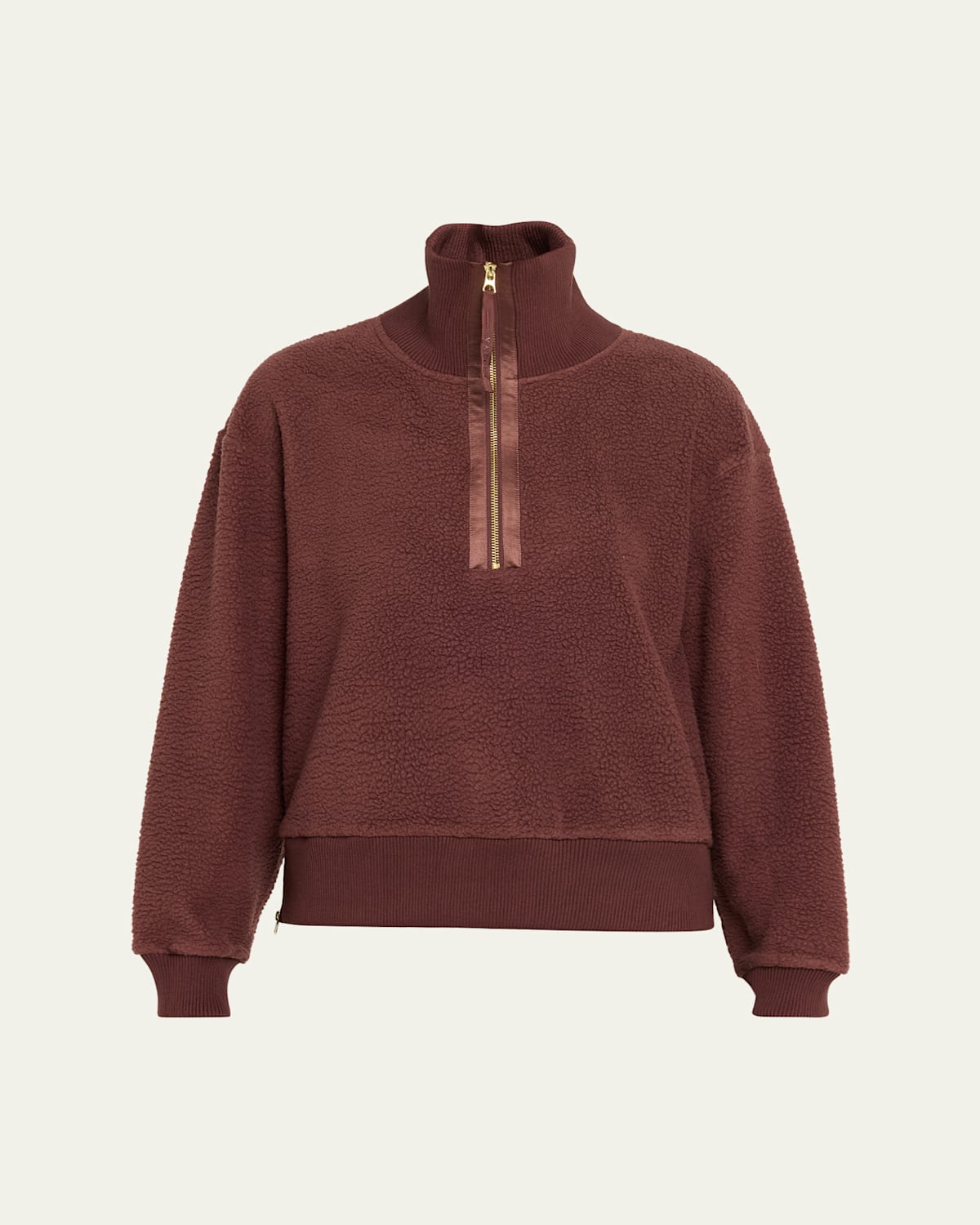 Varley Roselle Half Zip Fleece Deep Mahogany In Brown