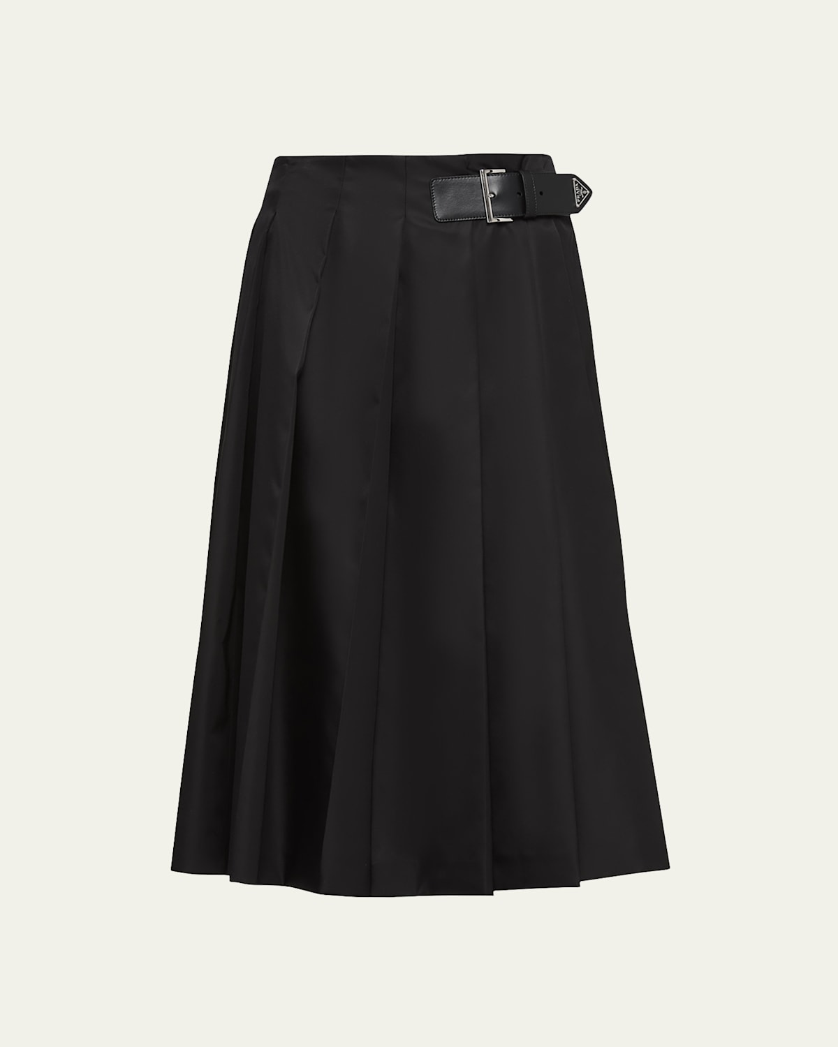 Prada Gabardine Midi Skirt In Nero