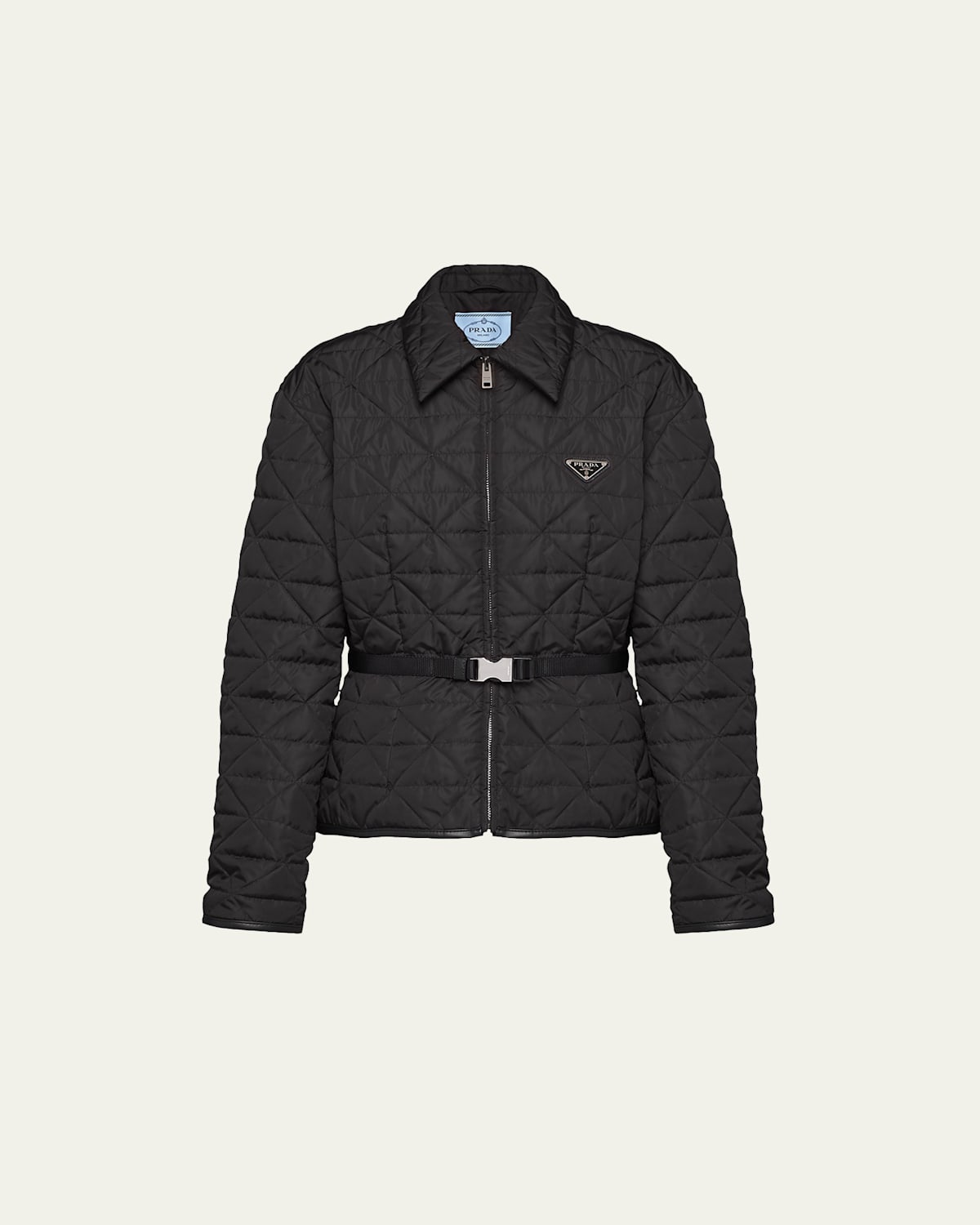 Prada Re-nylon Cropped Jacket In Nero