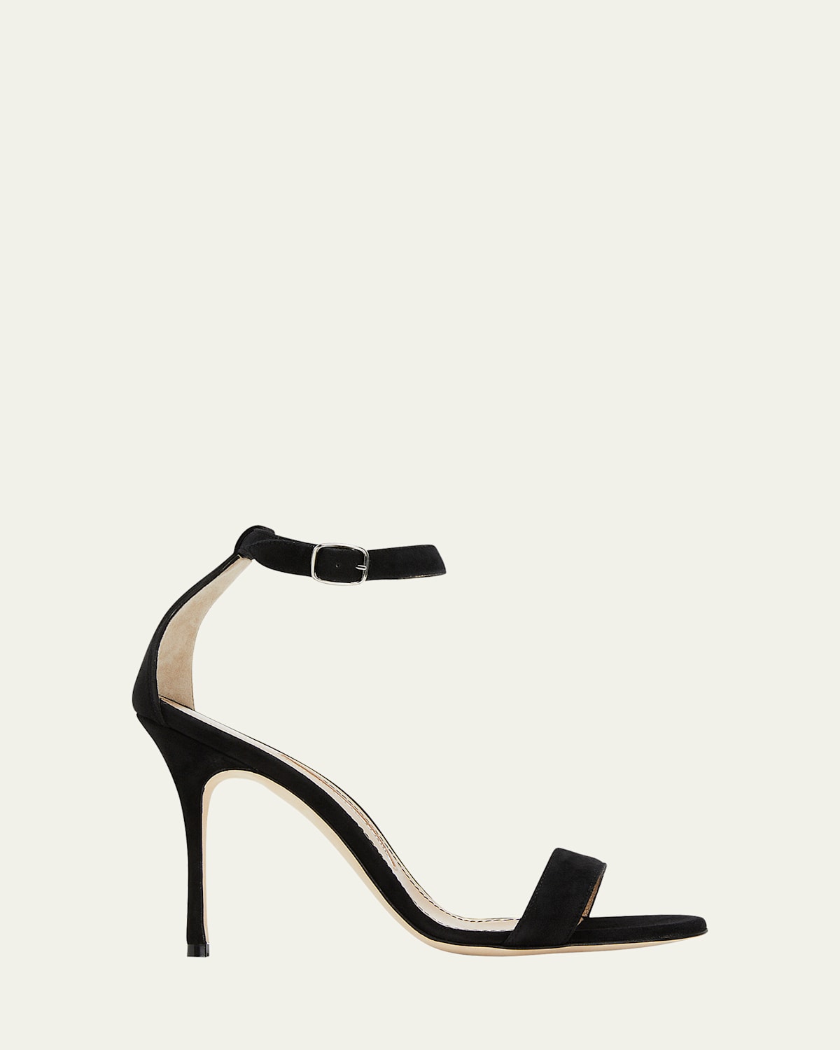 Manolo Blahnik Chaos Suede Stiletto Sandals In Black