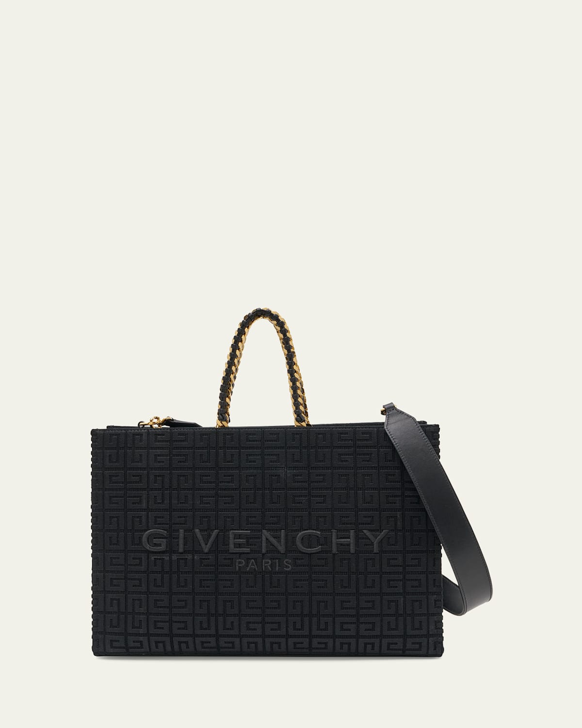Givenchy Medium G-tote Shopping Bag In Leather In Black