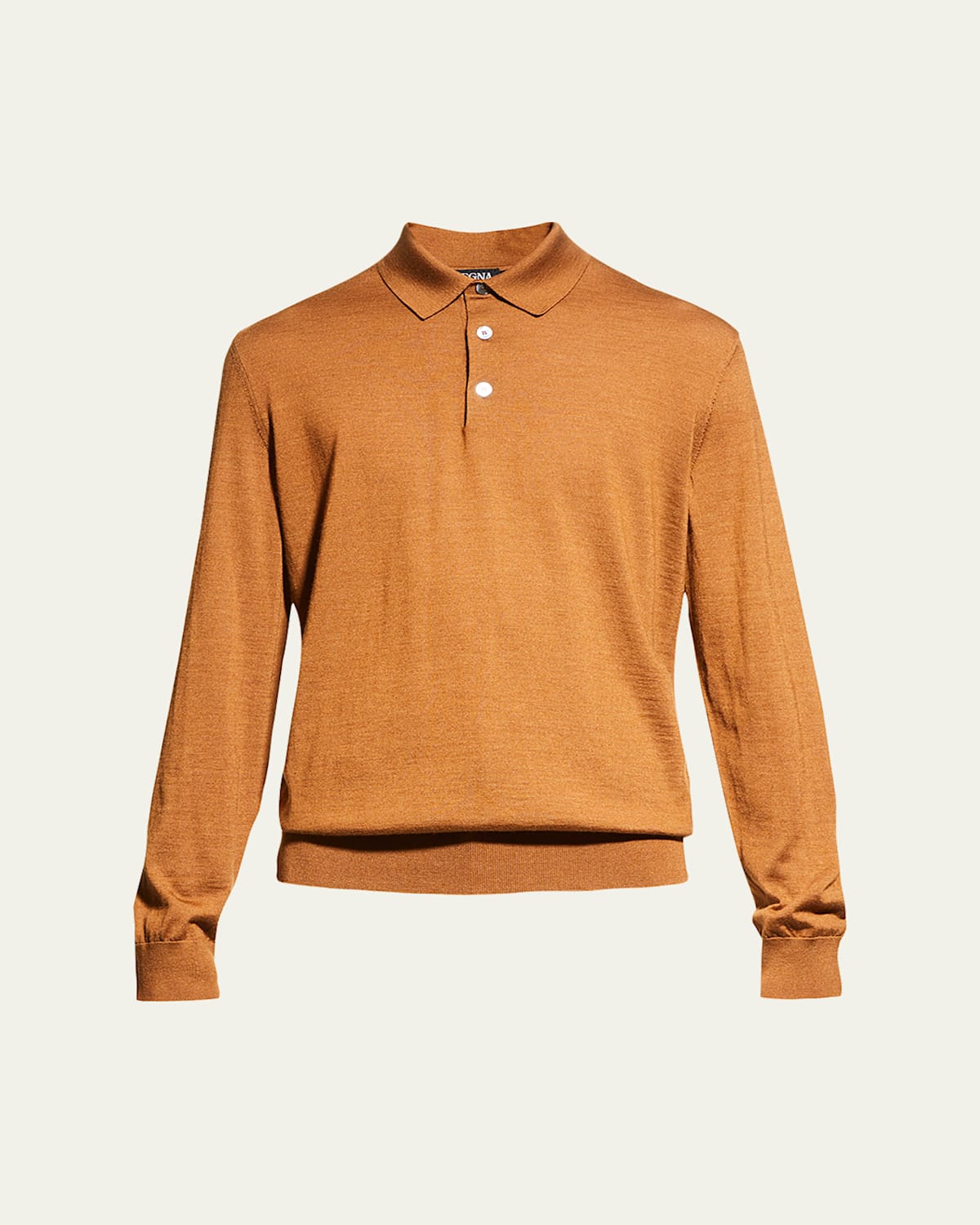Zegna Men's Cashmere-silk Polo Shirt In Foliage
