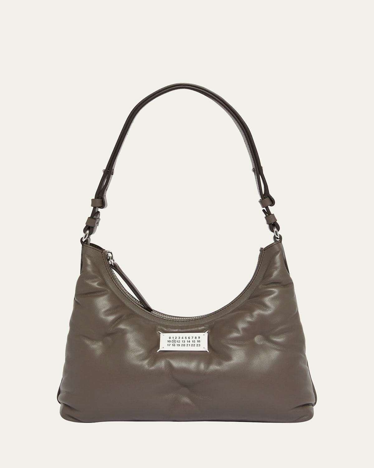 Maison Margiela Glam Slam Small Puffy Leather Shoulder Bag In Elephant