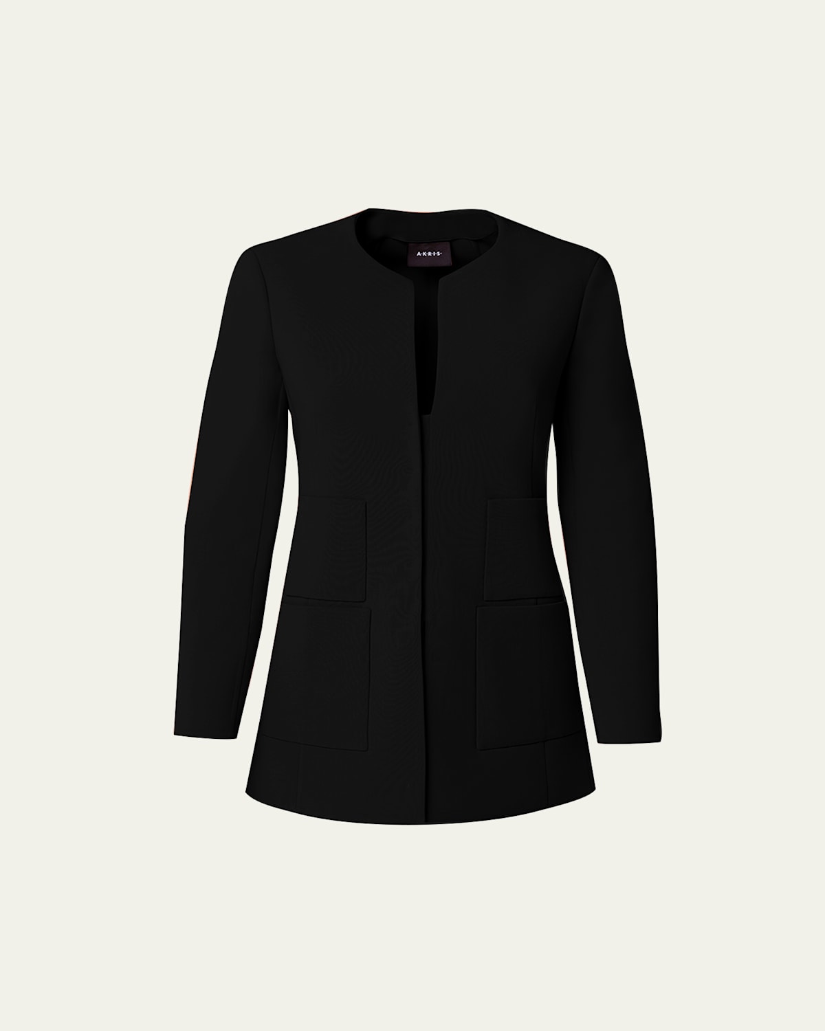 Akris Milena Double-face Wool Hook-&-eye Jacket In Black