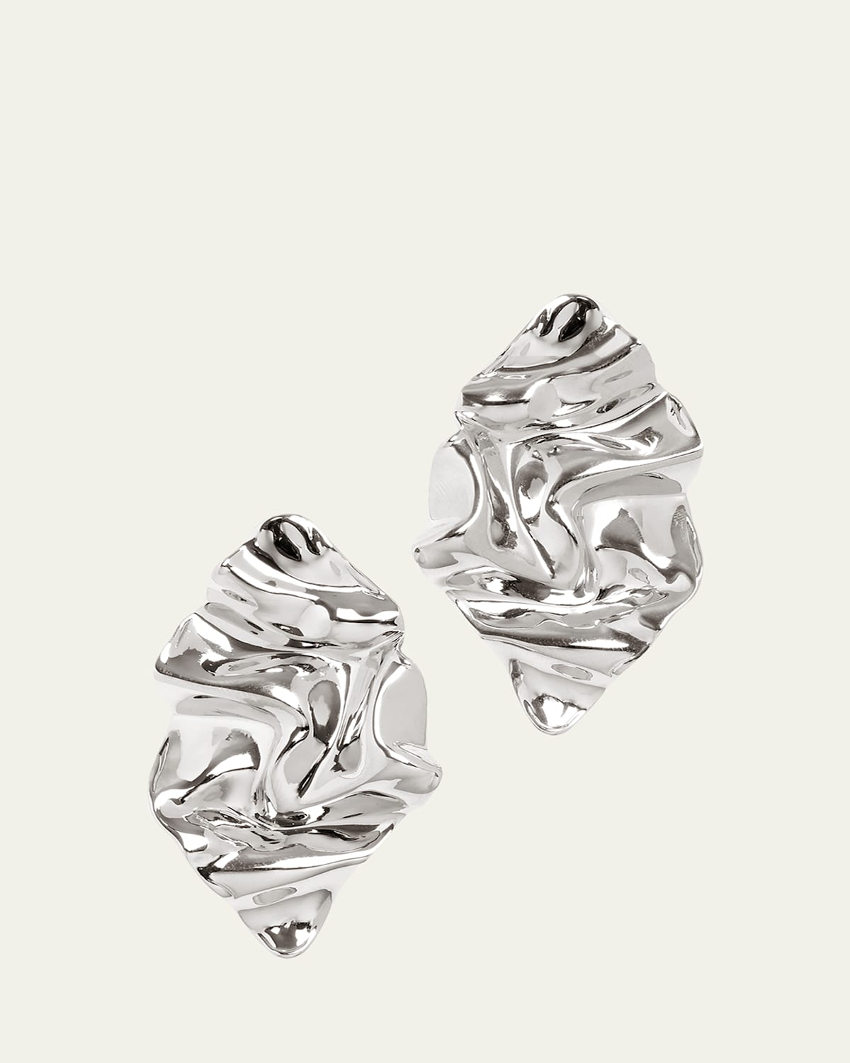 Crumpled Gold Large Post Earrings