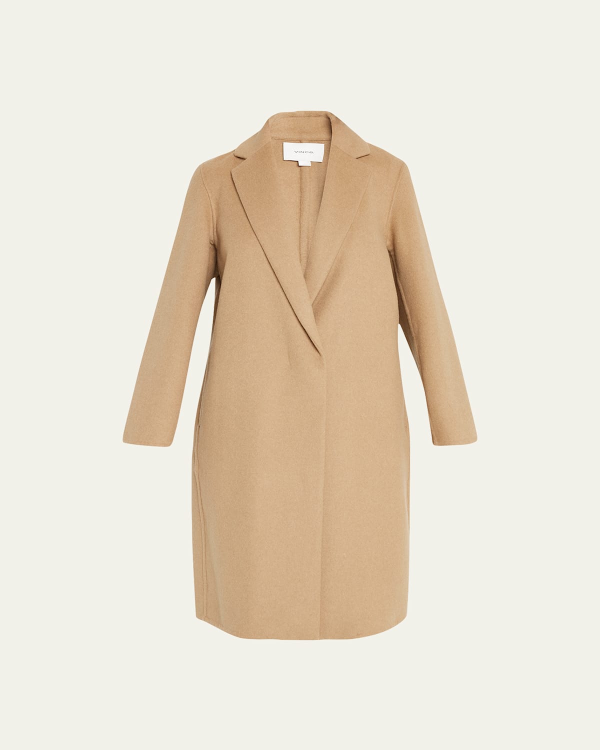 Vince Classic Straight Wool-blend Coat In Camello