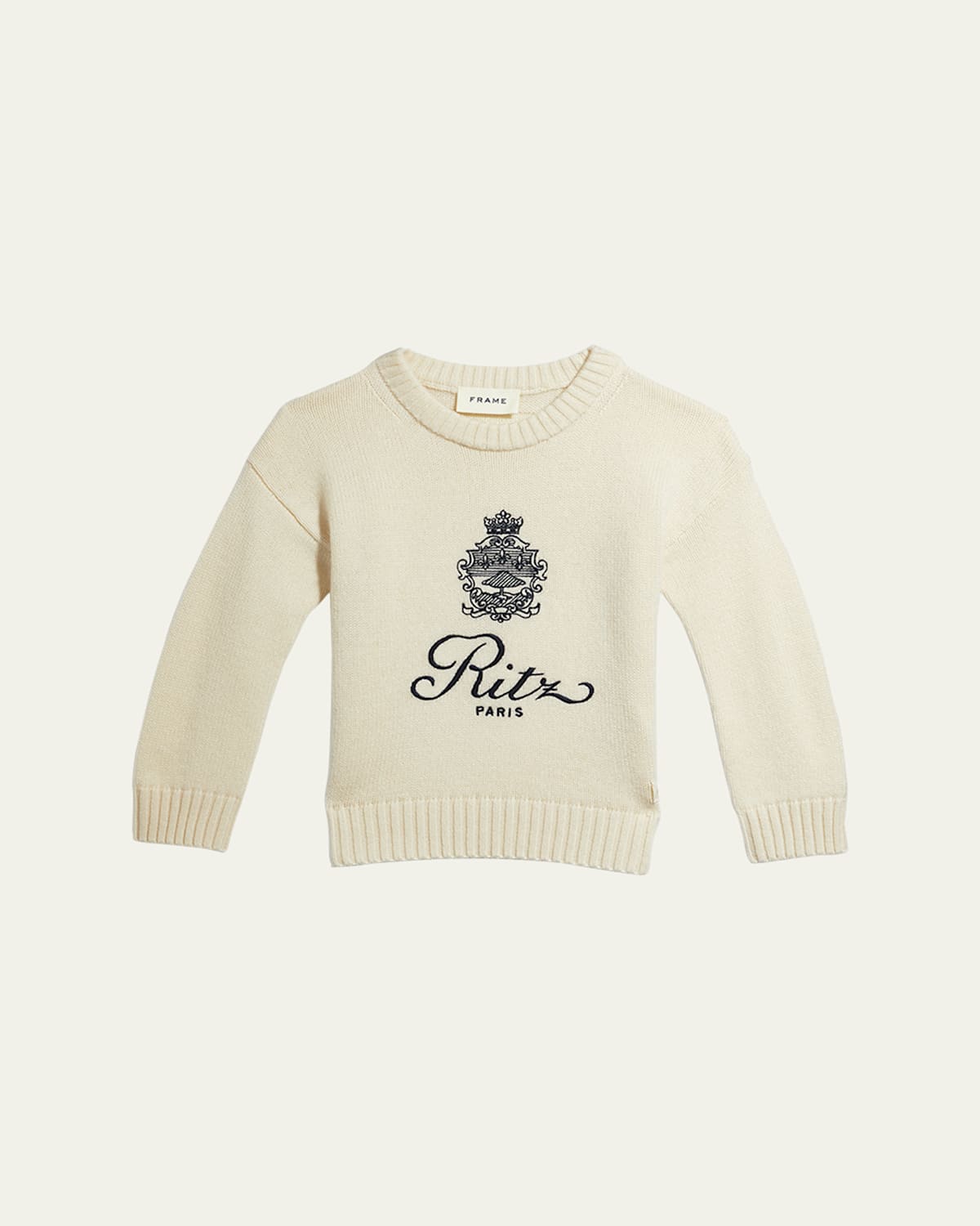 FRAME x Ritz Paris Kid's Cashmere Sweater, Size 6-12