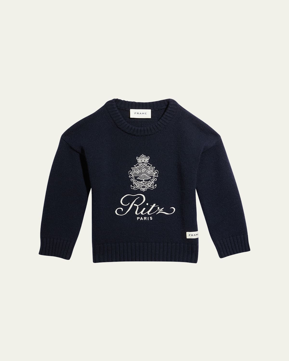 FRAME x Ritz Paris Kid's Cashmere Sweater, Size 6-12