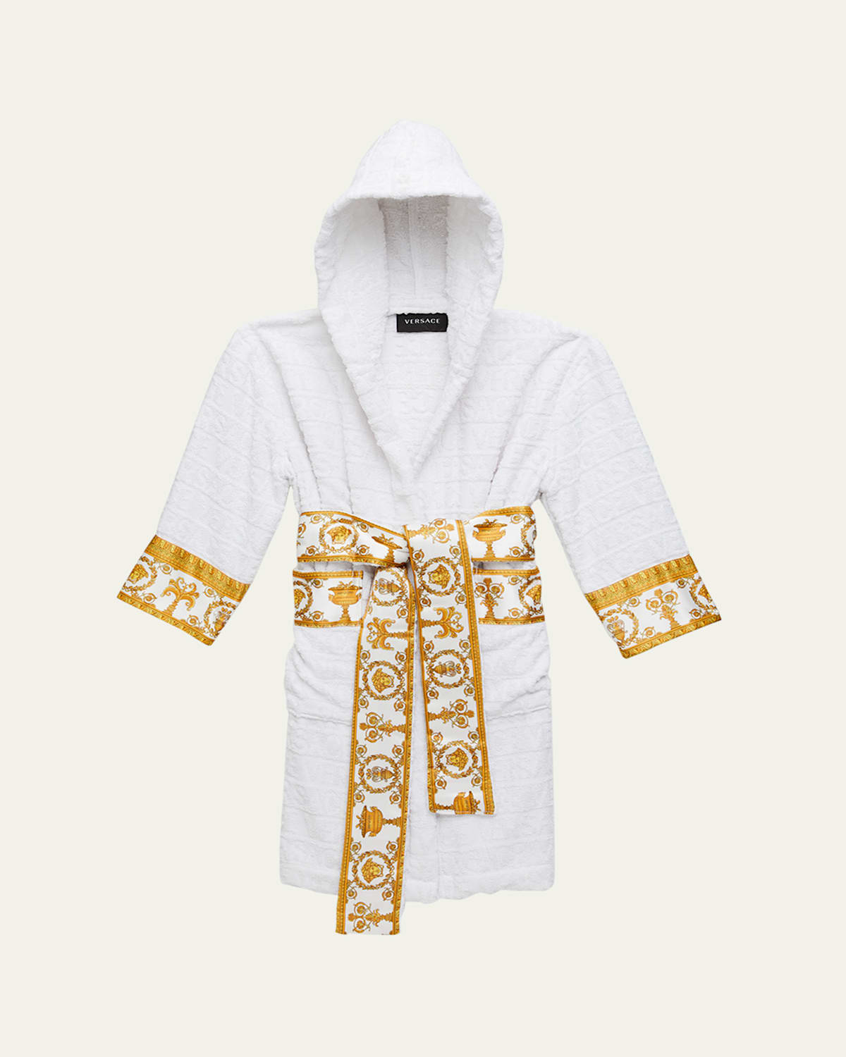 Versace Unisex I Heart Baroque Bath Robe - Big Kid In White