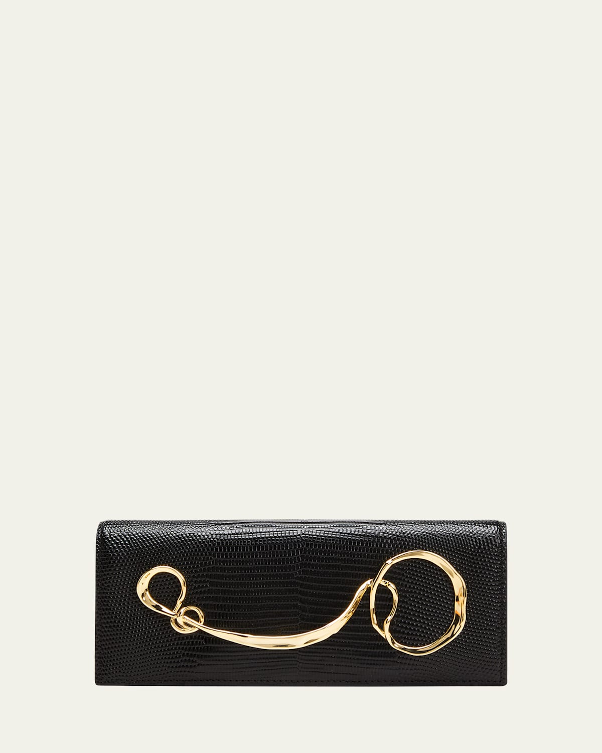 Twisted Gold Side Handle Clutch Purse
