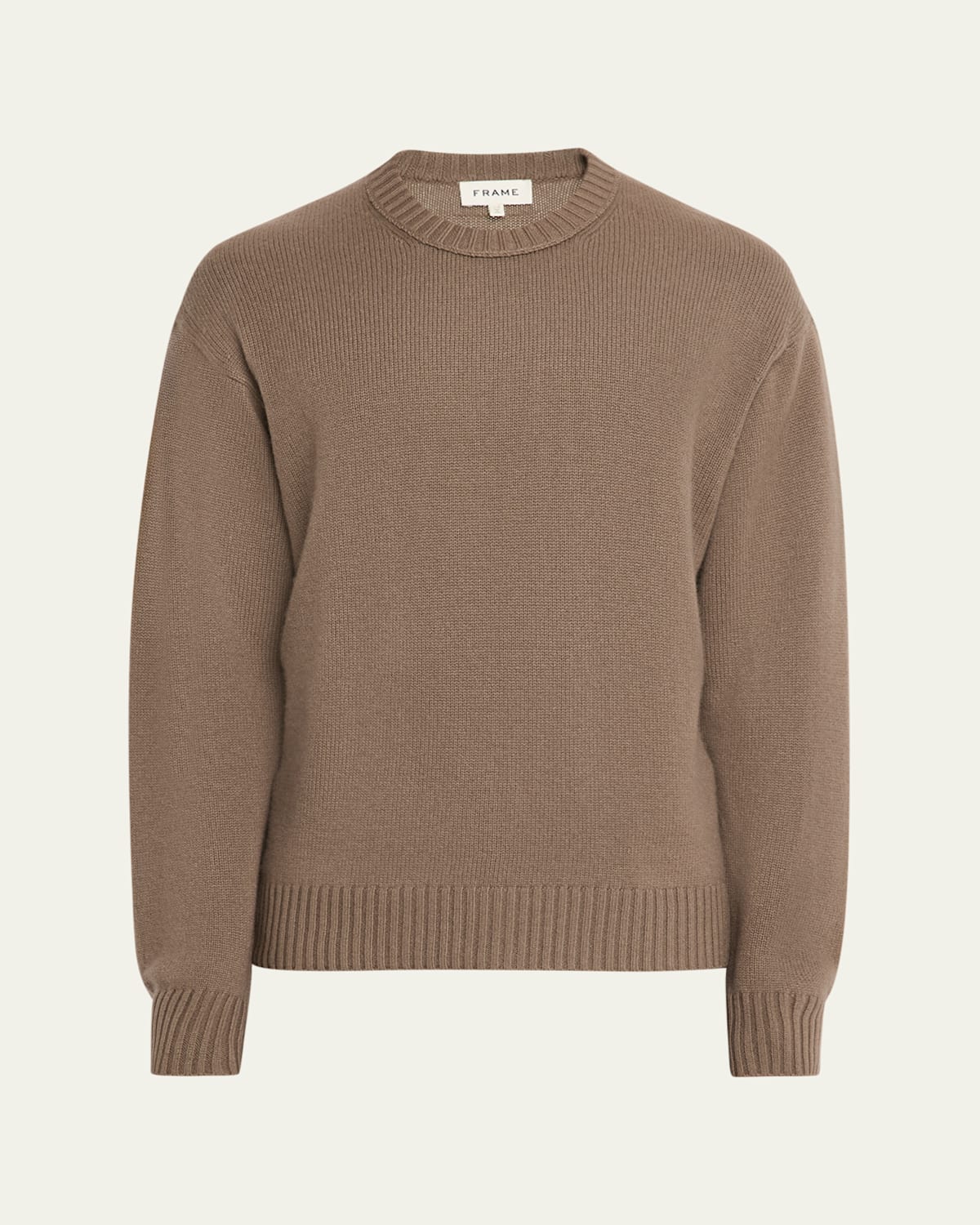 Frame Cashmere Crew Neck Sweater Latte Brown In Brown