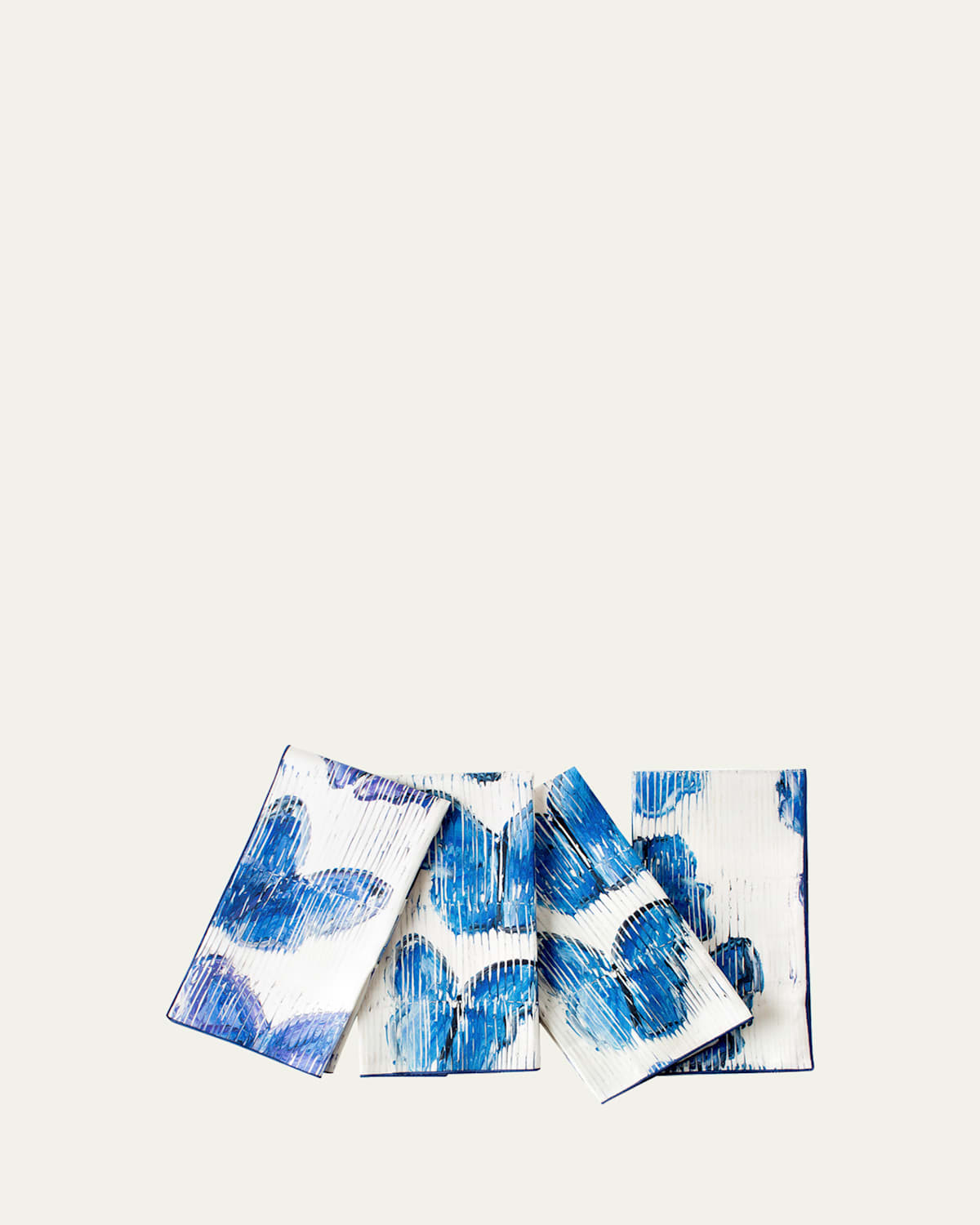 Hunt Slonem Blue Butterflies Cotton Dinner Napkin - 20" In Blue