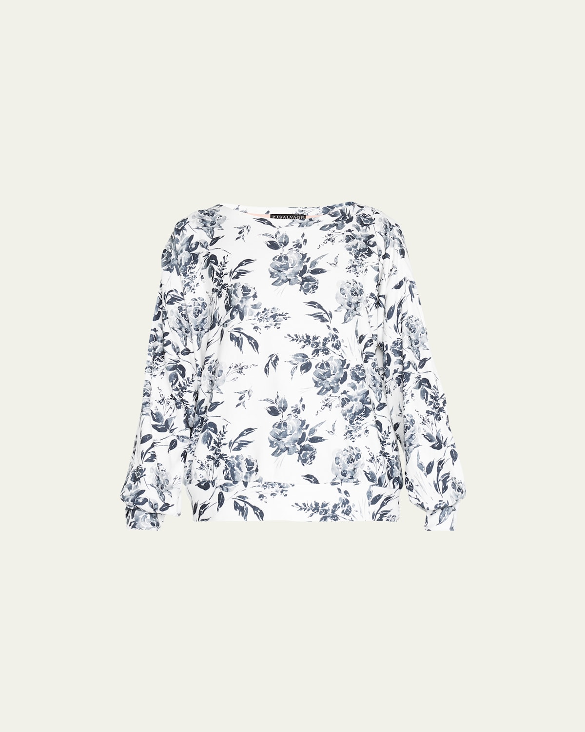 Black Rose Floral-Print Crewneck Sweatshirt