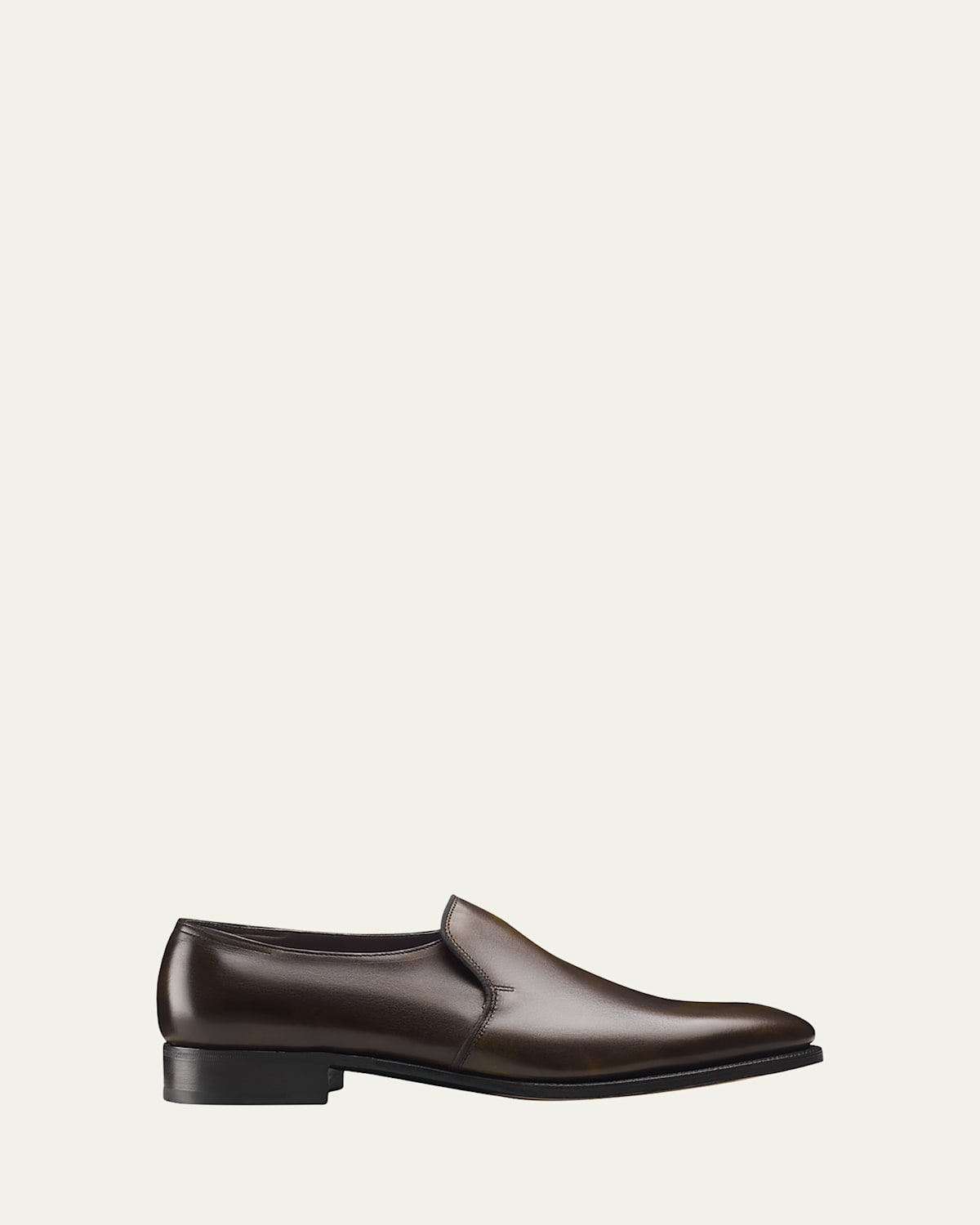 John Lobb Edward Leather Loafers In Dark Brown