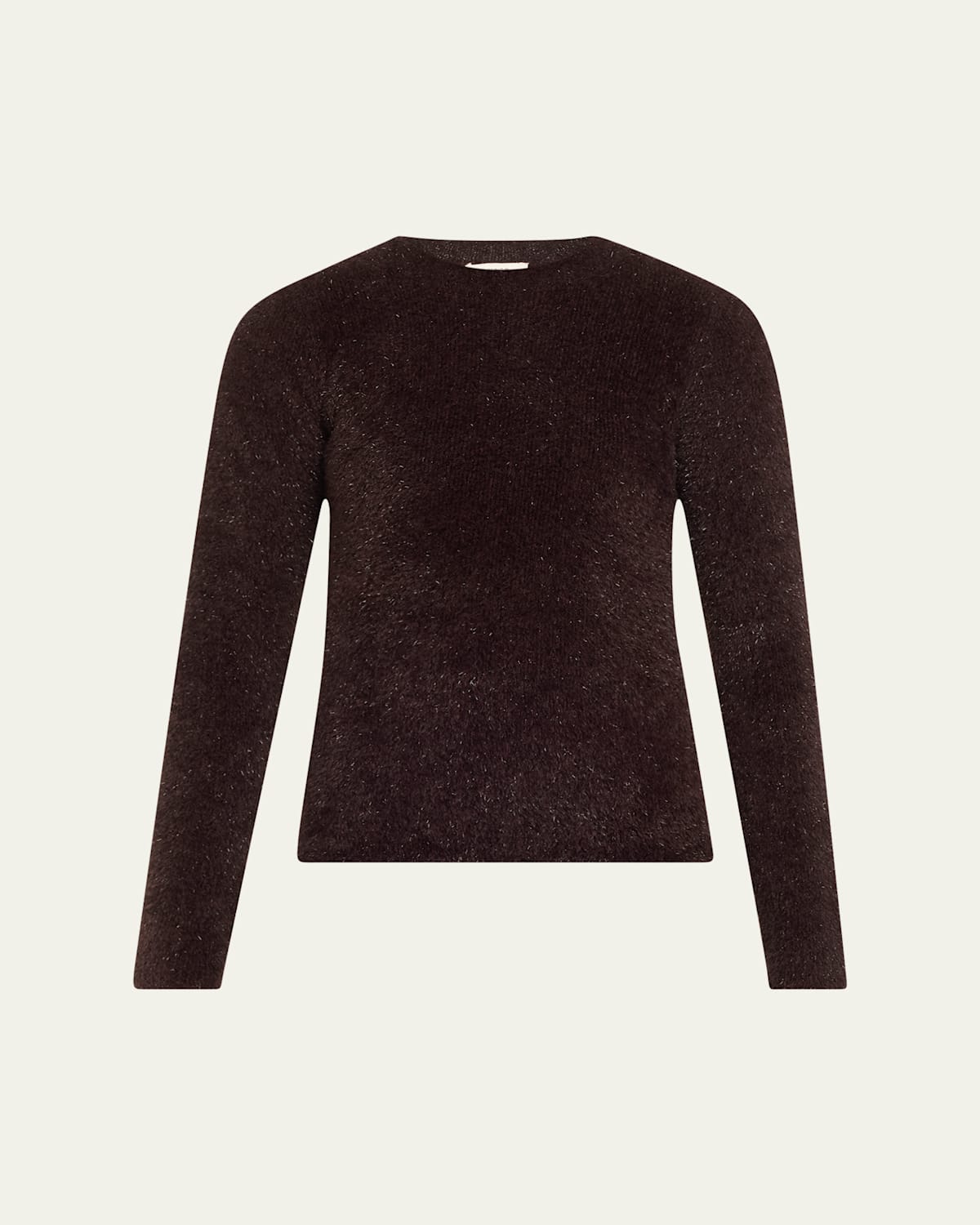 Vince Lurex Eyelash Knit Pullover Top In Cherry Night Metallic