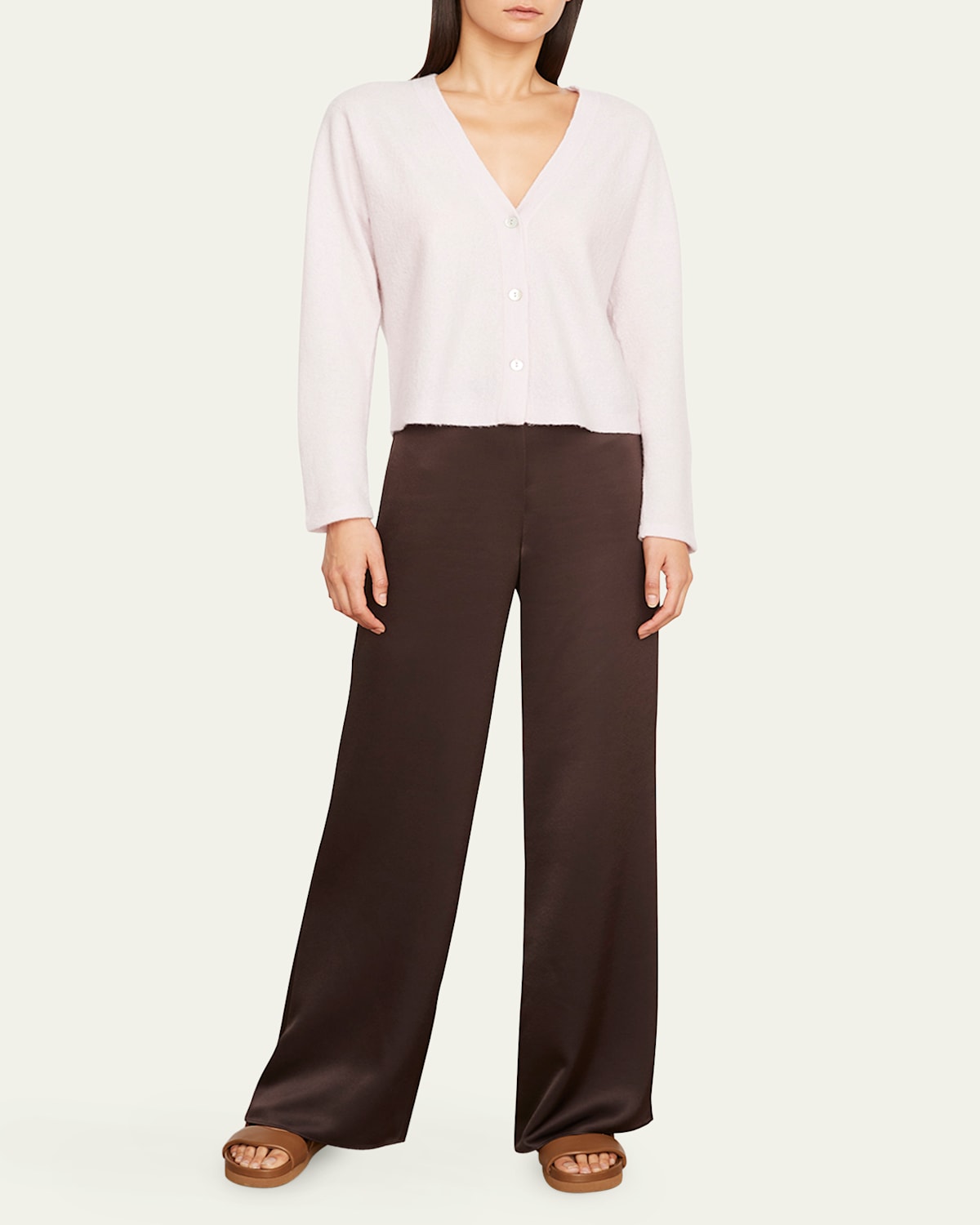 Vince Dolman-sleeve Cashmere Cardigan In Pink