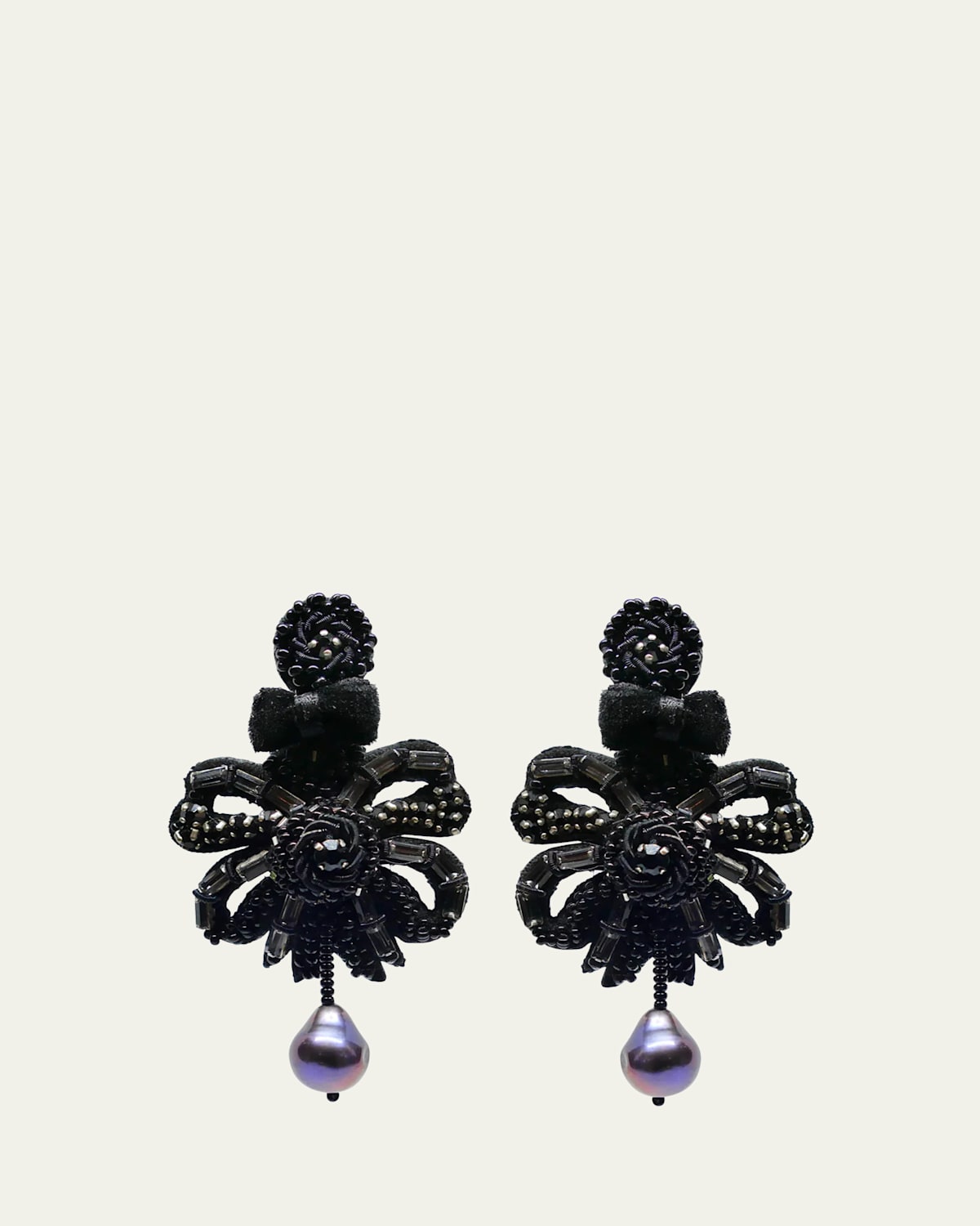 Ranjana Khan Beaded Bow Clip-On Earrings