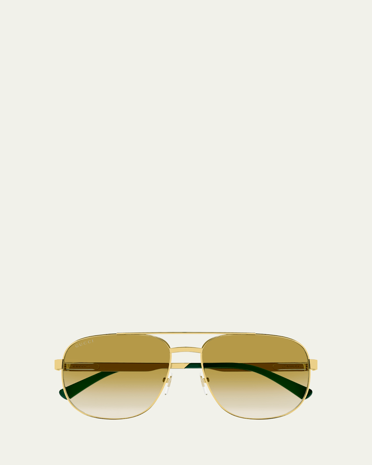 Men's Stripe Logo Metal Aviator Sunglasses