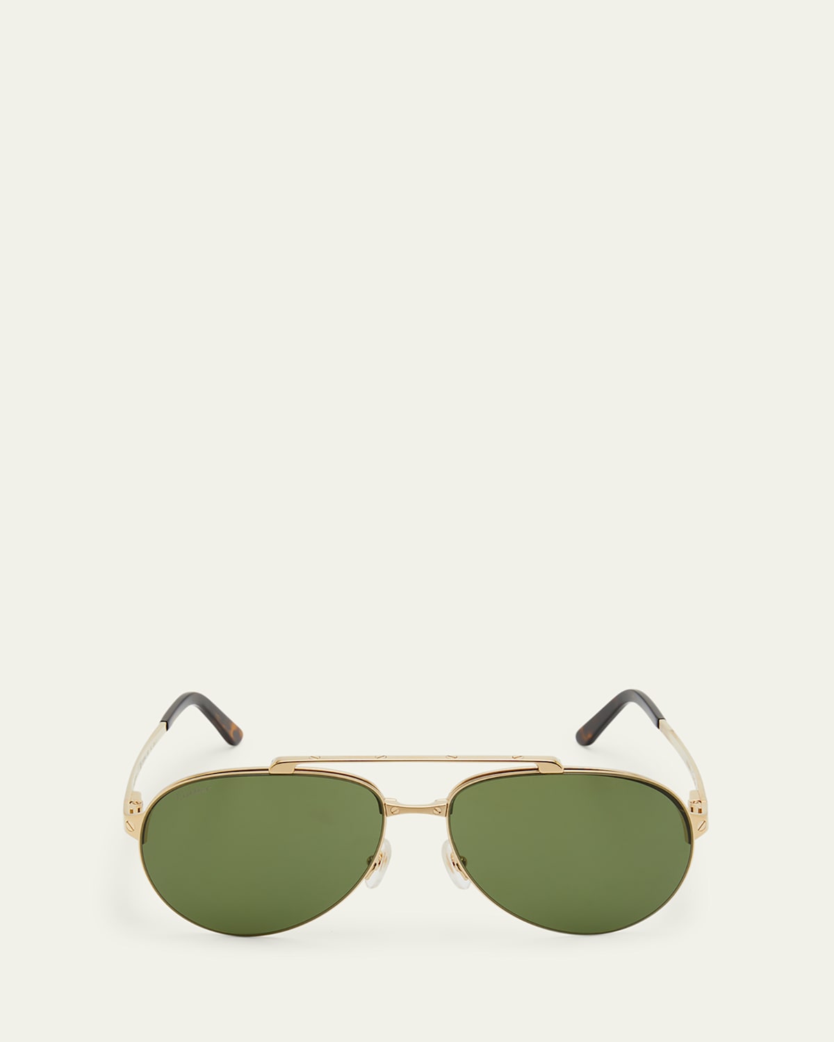 Men's Metal Double-Bridge Aviator Sunglasses
