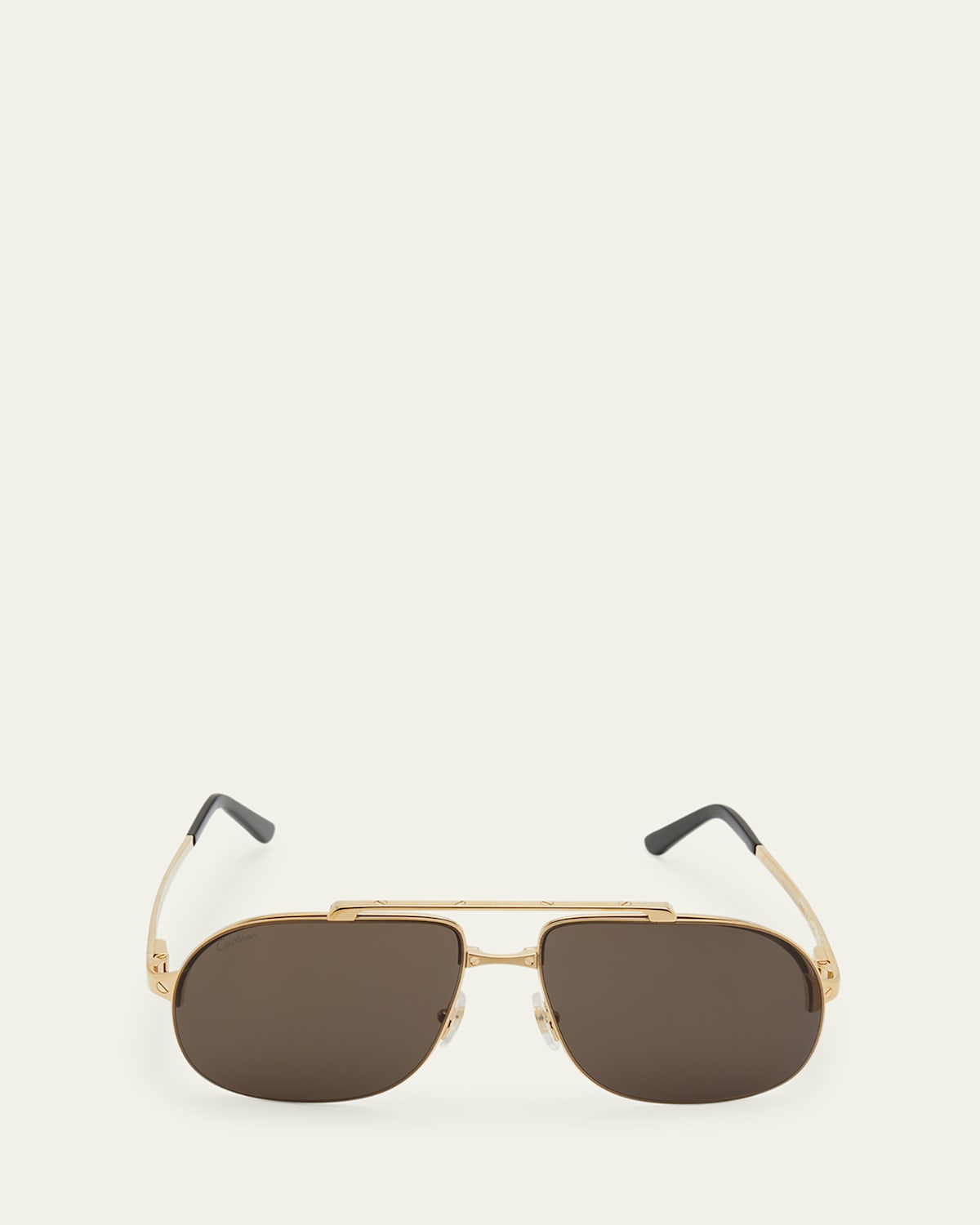 Men's Metal Double-Bridge Aviator Sunglasses