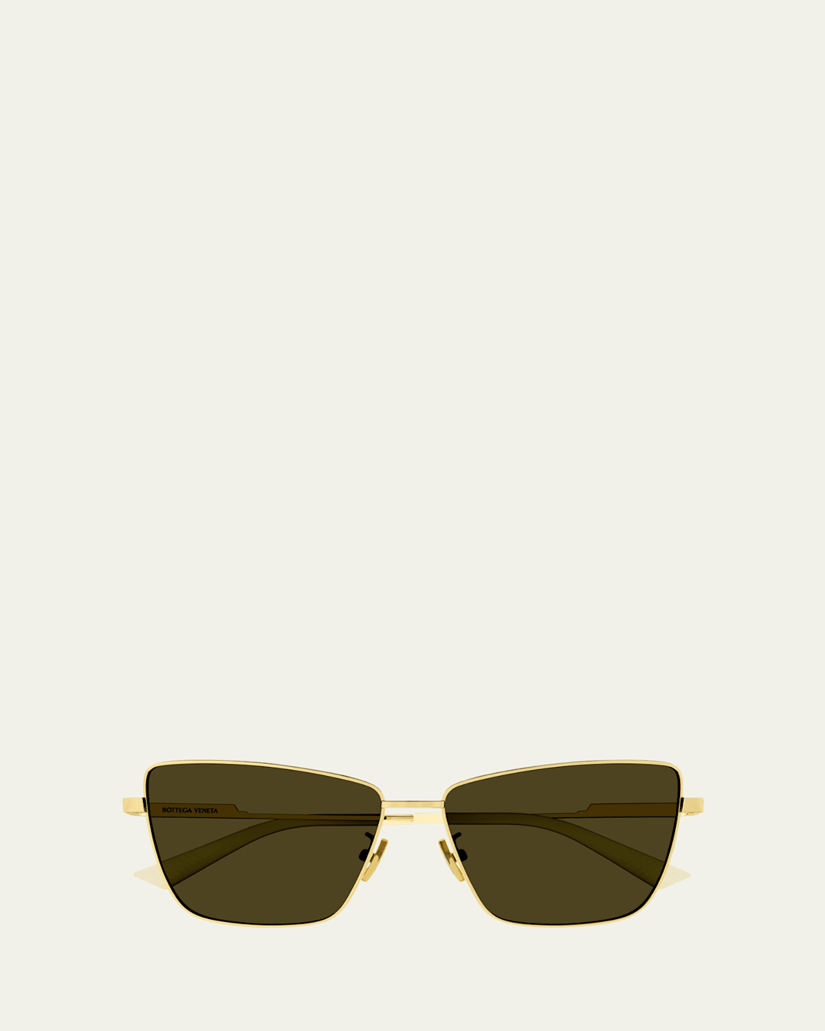 Bottega Veneta Full Metal 59mm Rectangular Sunglasses In Gold