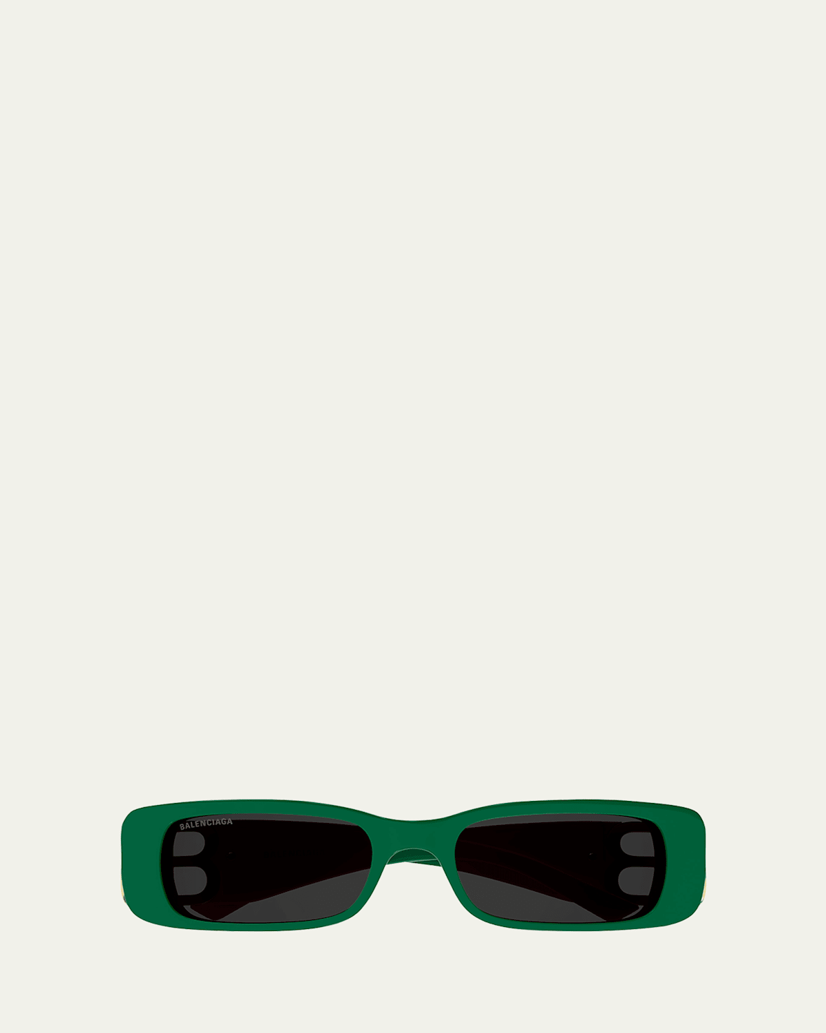 Balenciaga Rectangle Mirror B Acetate Sunglasses In Green