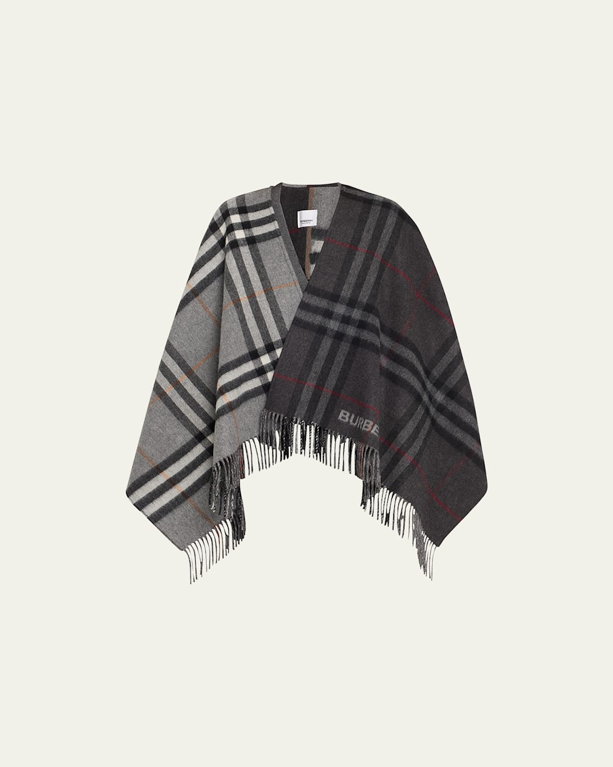 Giant Check Logo Cashmere-Blend Cape
