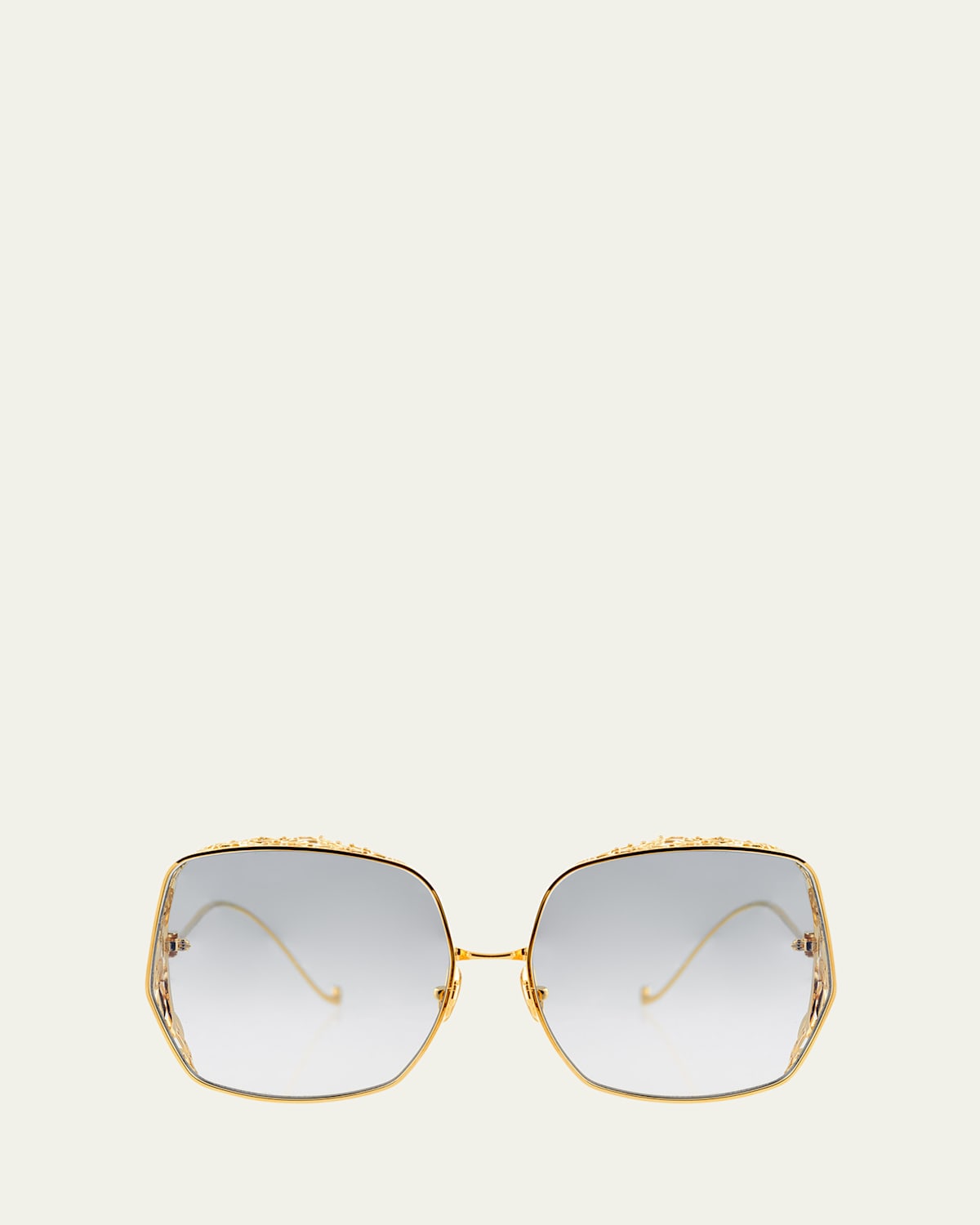 Nouveau Romantica Round Stainless Steel Sunglasses