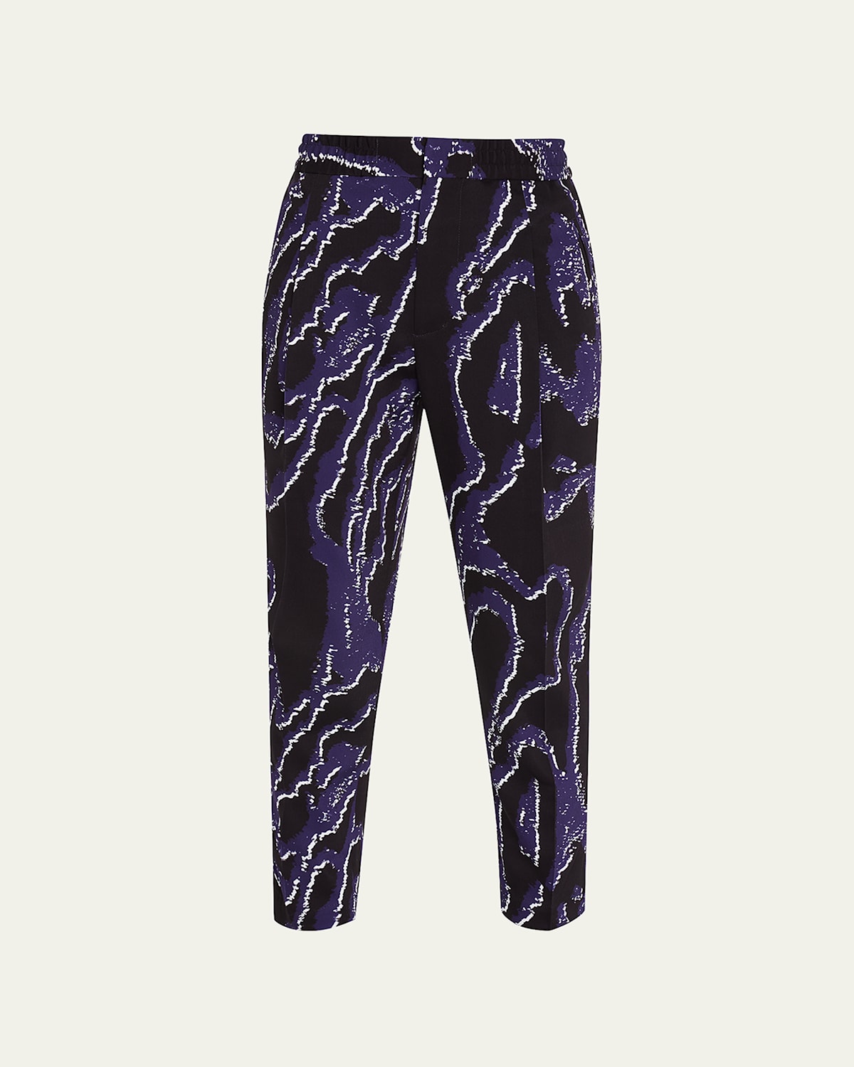 Men's Wood Grain Elastic-Waist Pants